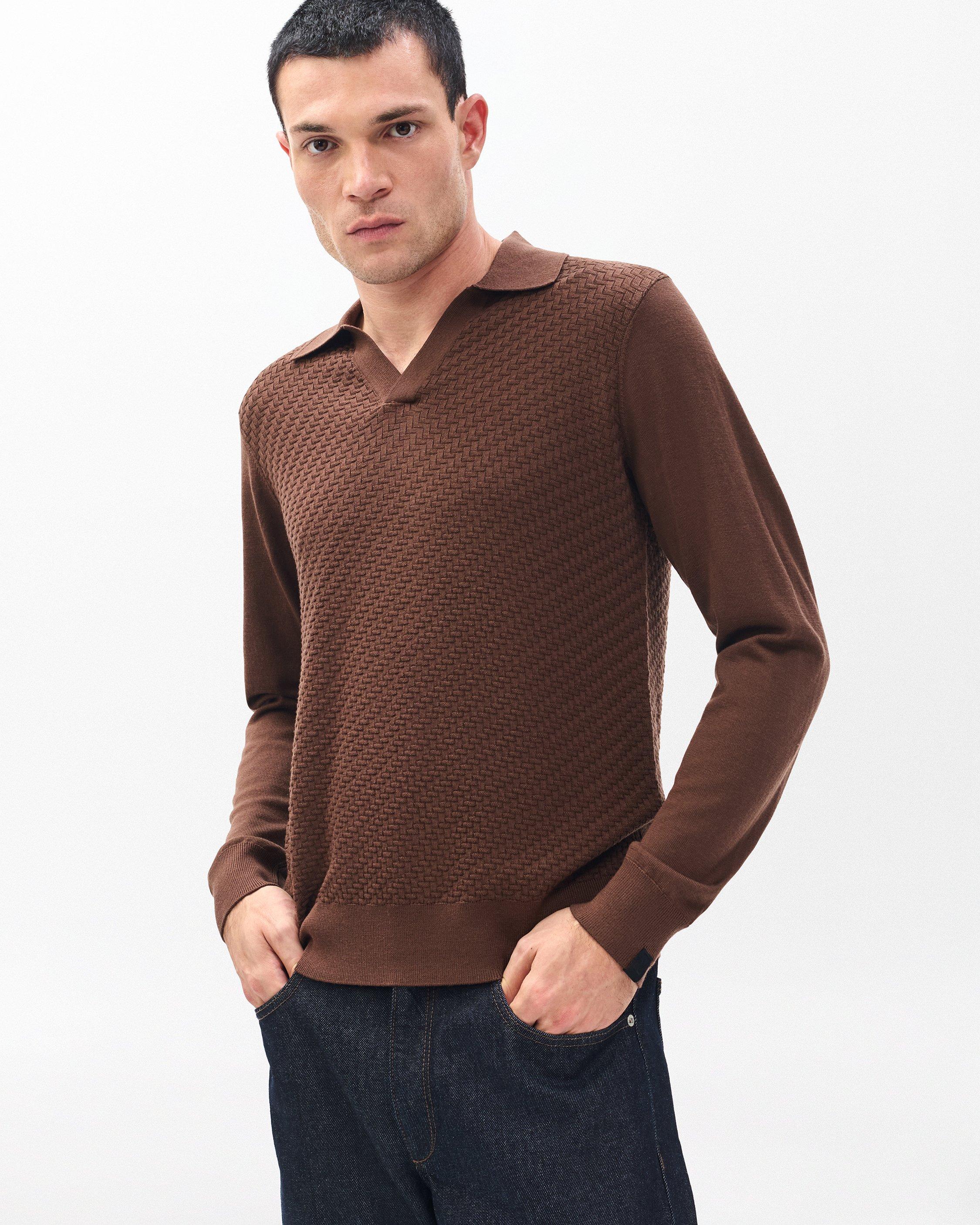 Charles Johnny Collar Wool Polo image number 1