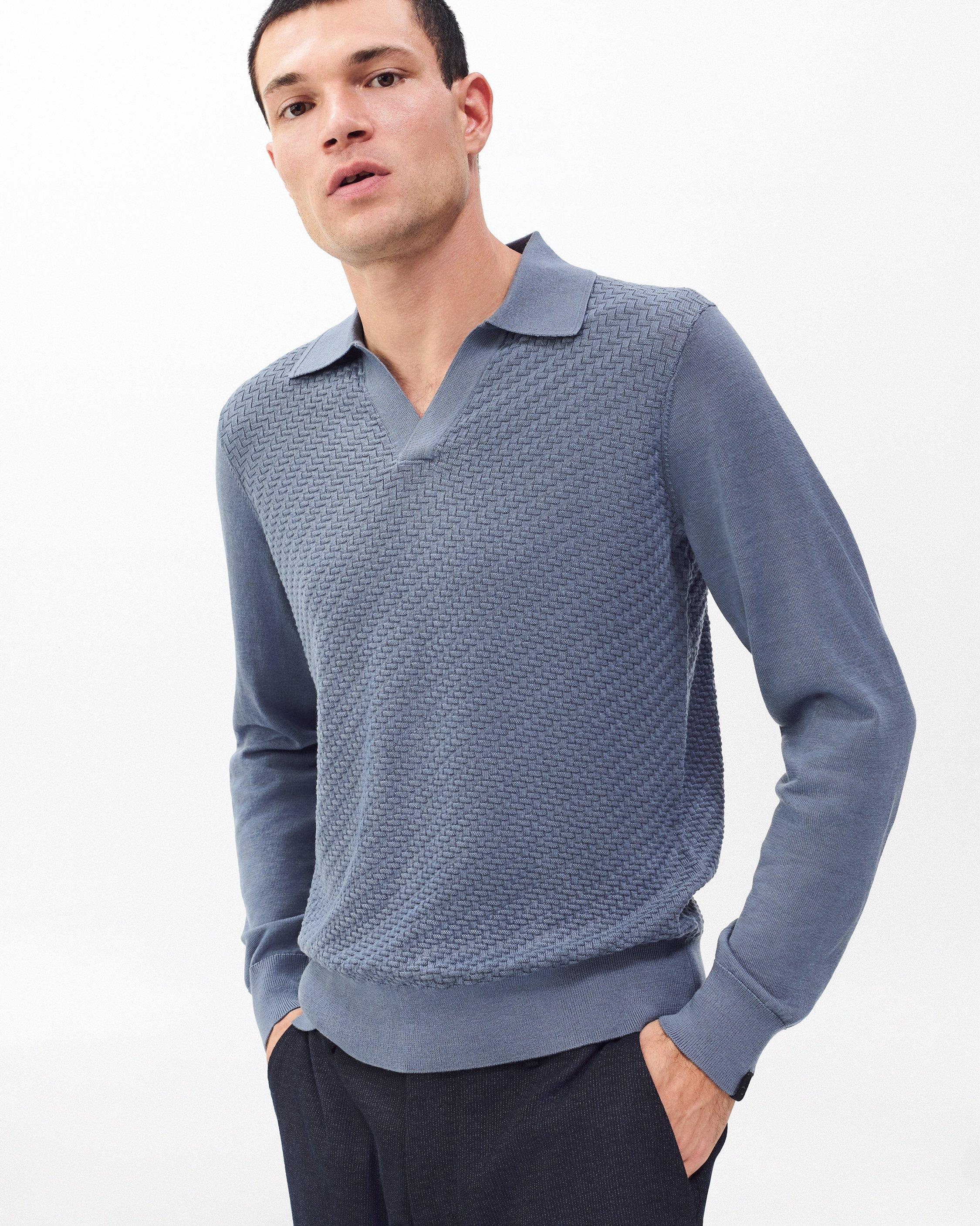 Charles Johnny Collar Wool Polo image number 1