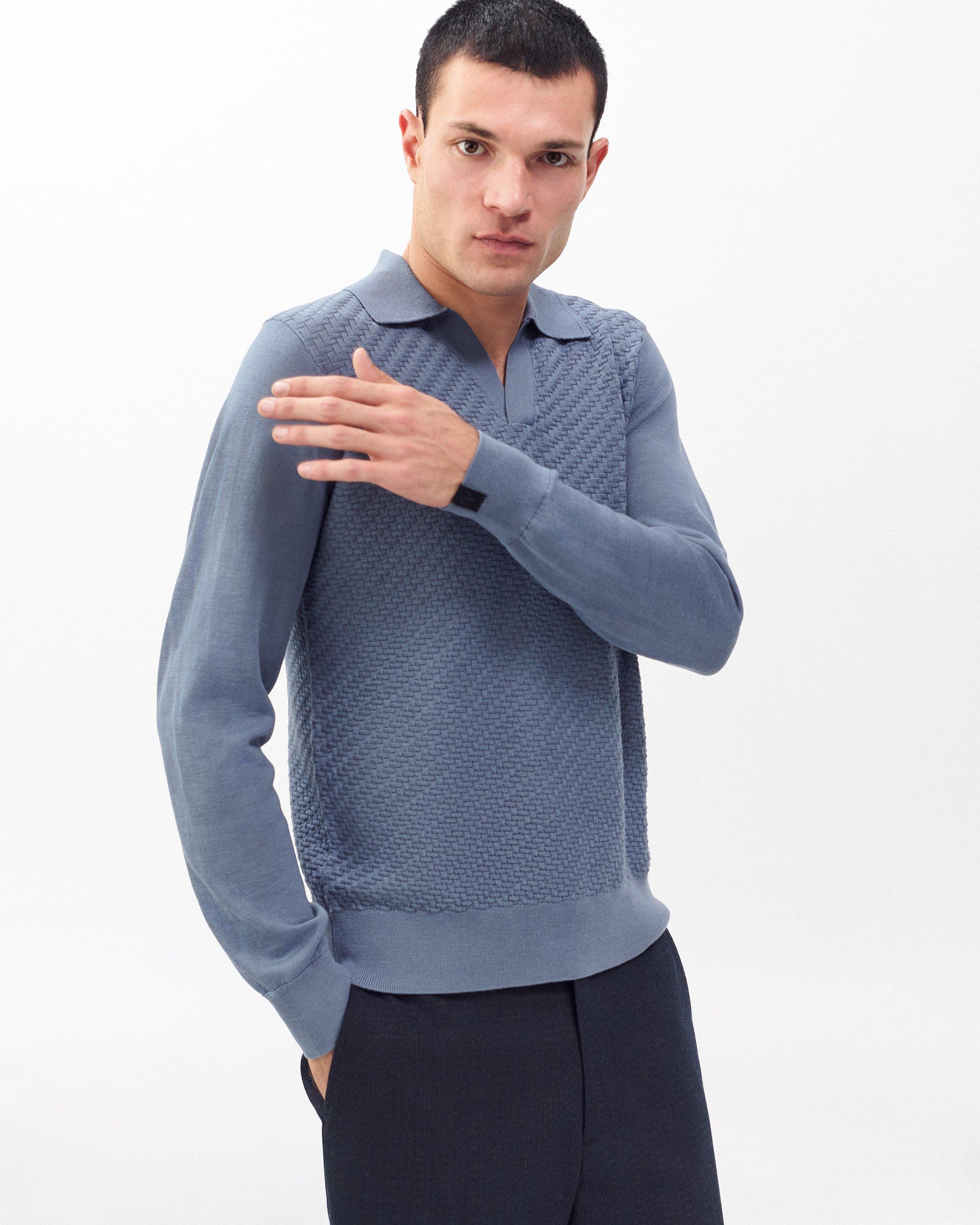 Charles Johnny Collar Wool Polo image number 4