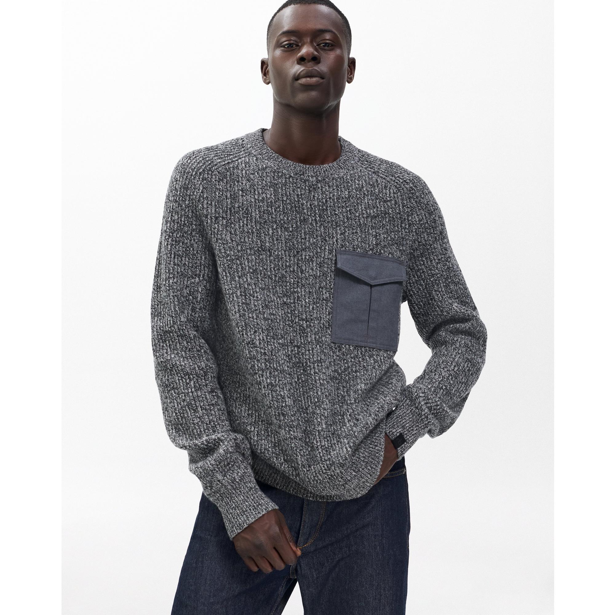 Walker Marled Mixed-Media Sweater