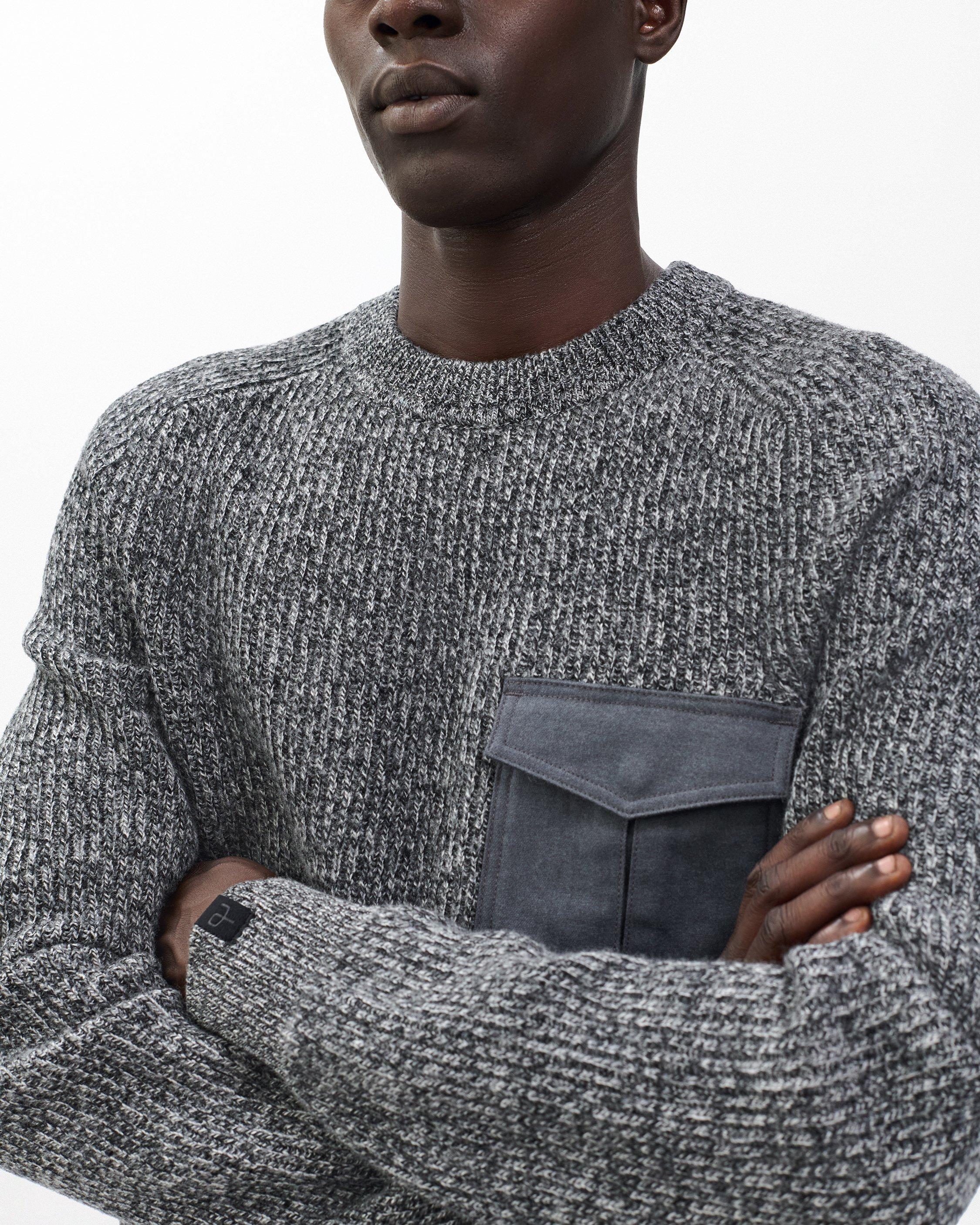 Walker Marled Mixed-Media Sweater image number 4