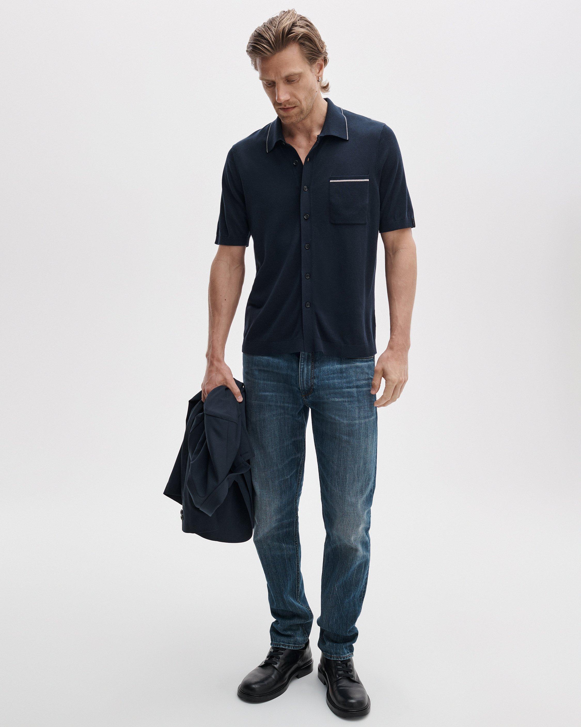 Dalton Silk-Cotton Knit Shirt image number 3