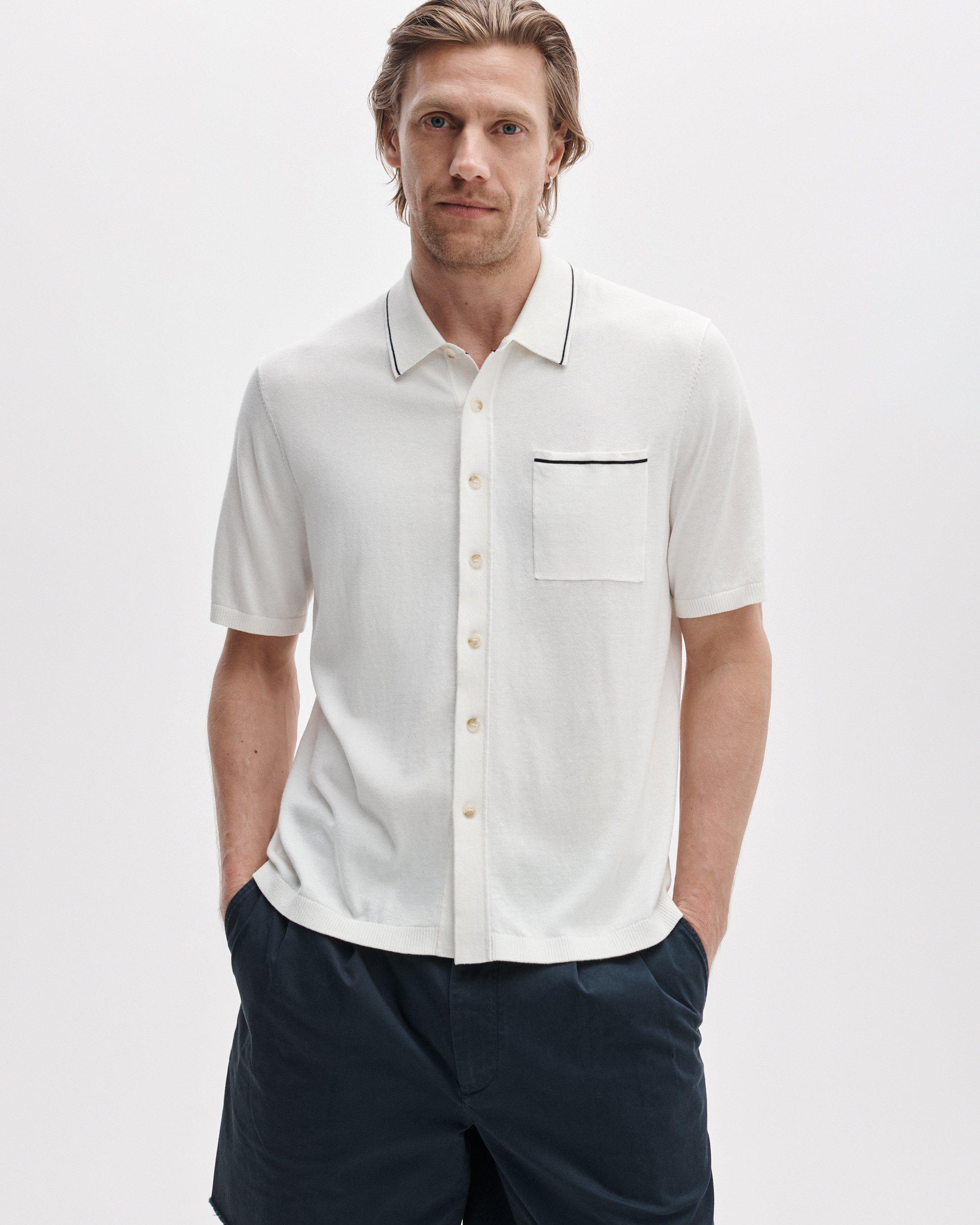 Dalton Silk-Cotton Knit Shirt - Chalk | rag & bone