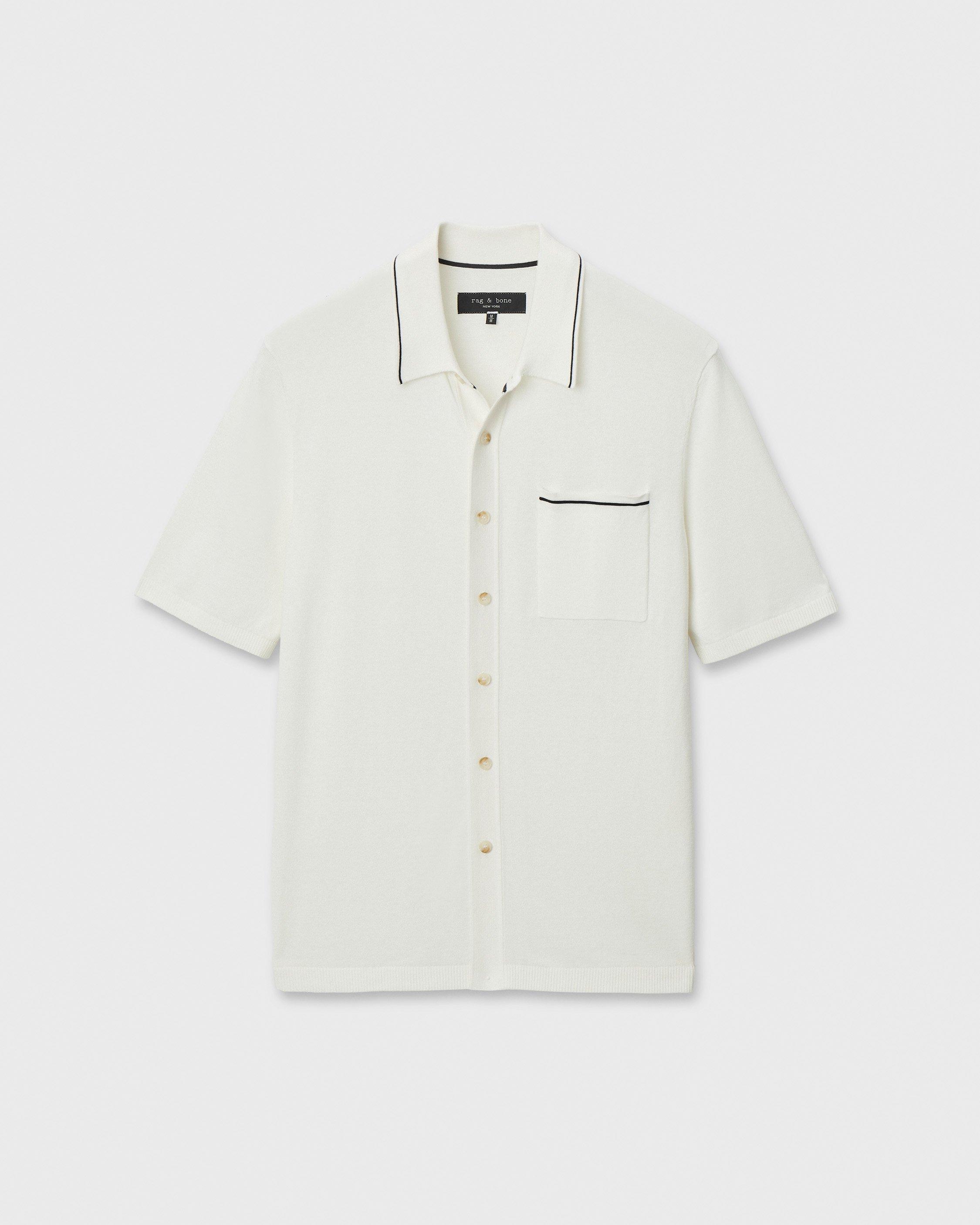 Dalton Silk-Cotton Knit Shirt - Chalk | rag & bone