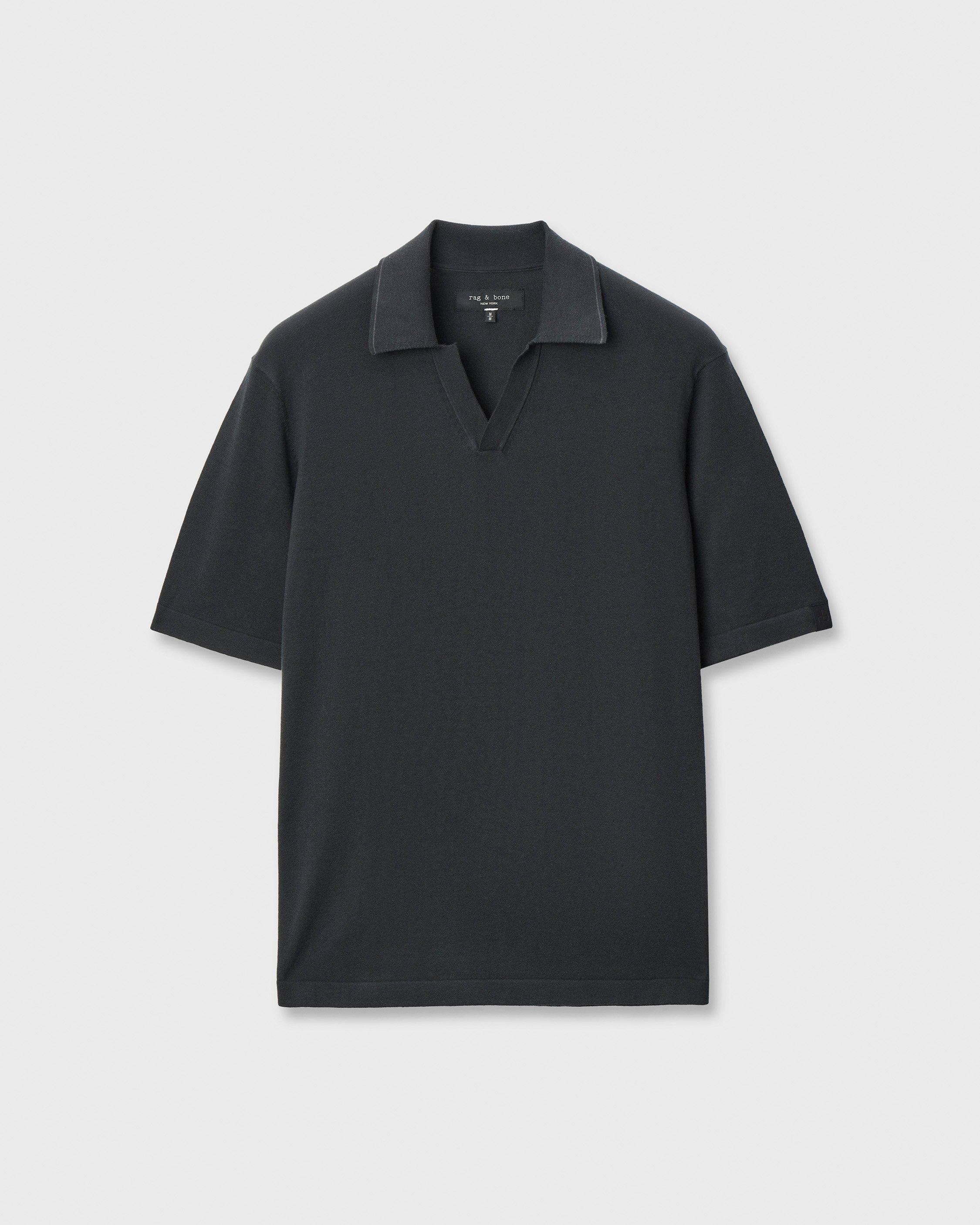 Silk-Cotton Johnny Collar Polo image number 1