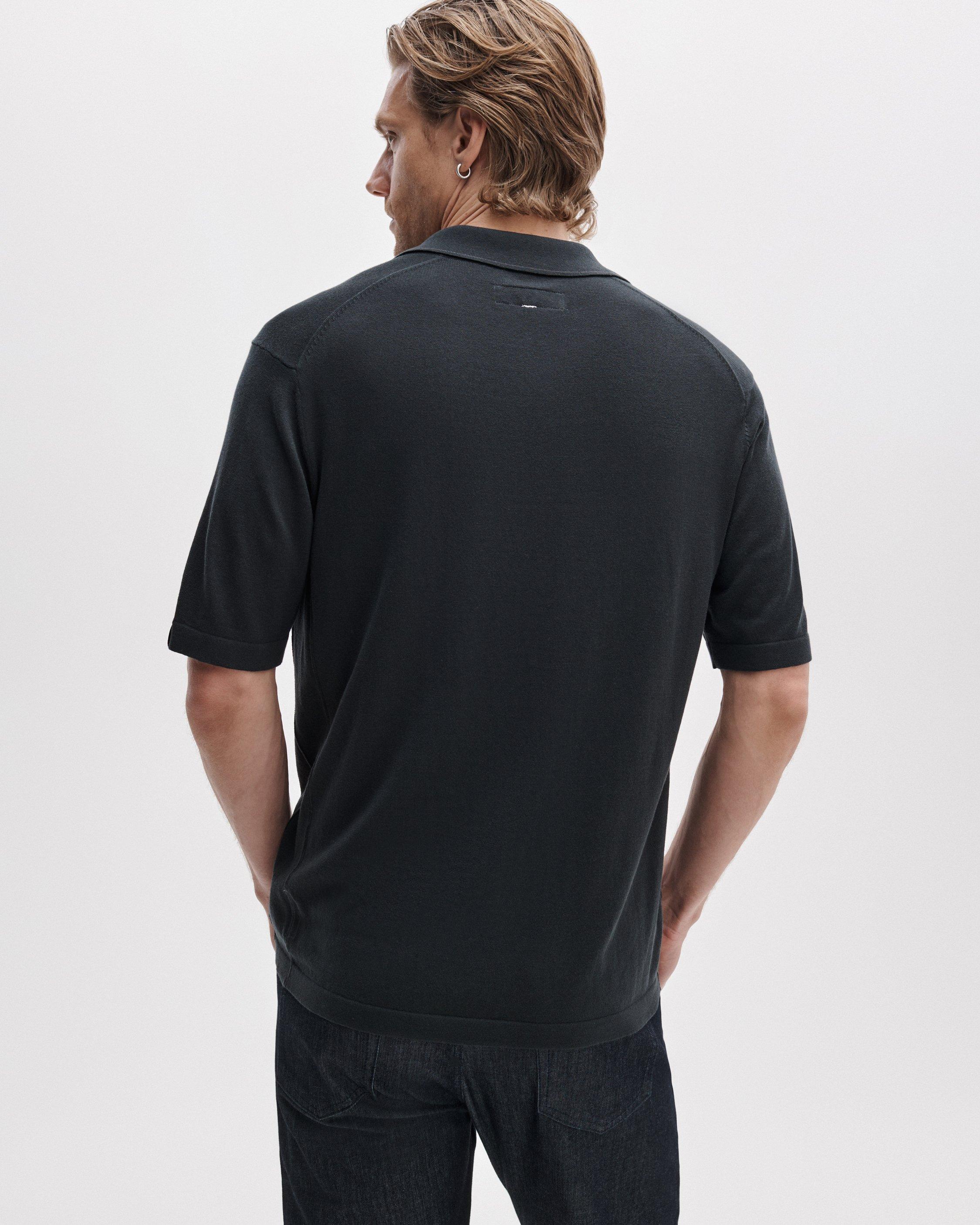 Silk-Cotton Johnny Collar Polo image number 5