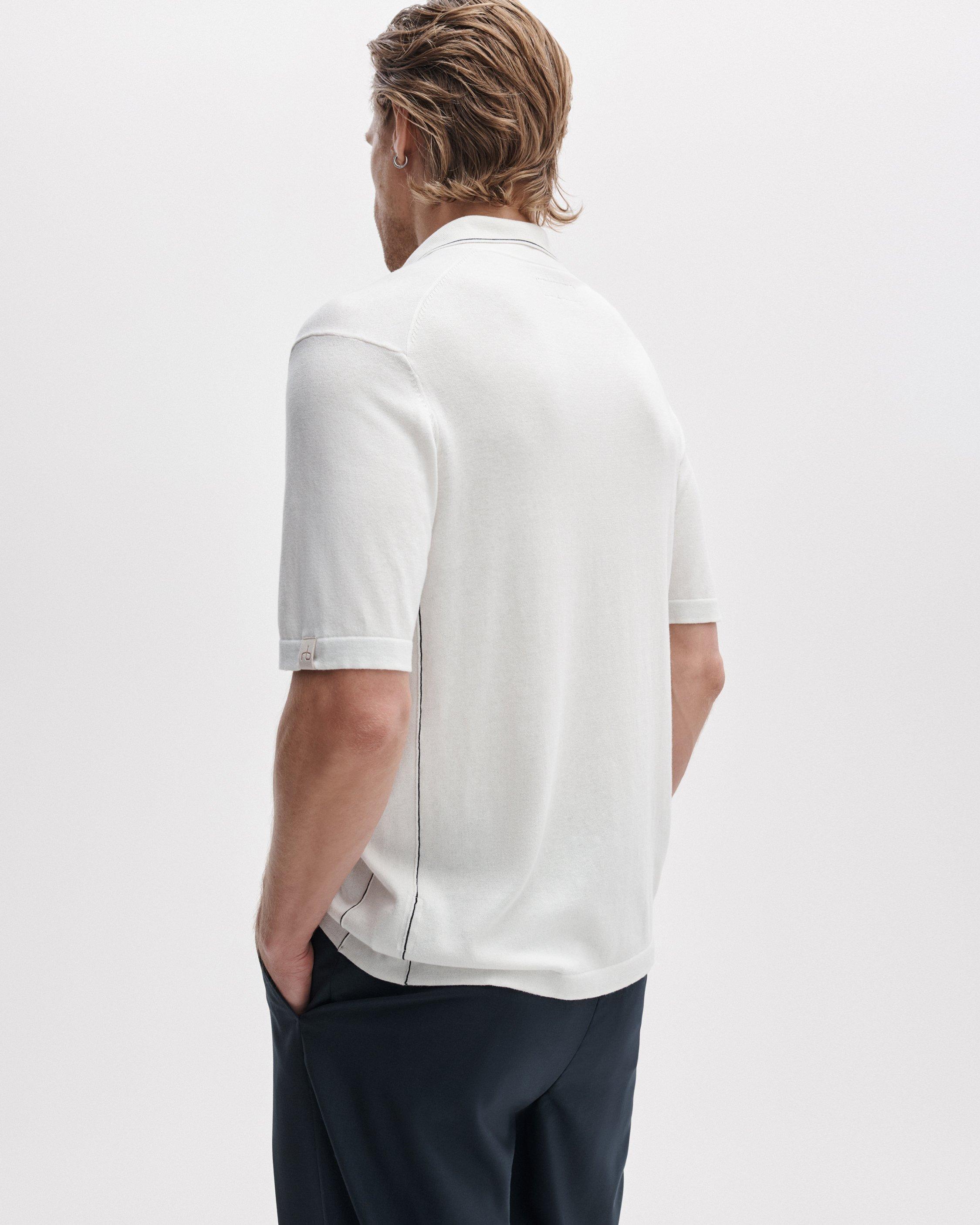 Silk-Cotton Johnny Collar Polo image number 5