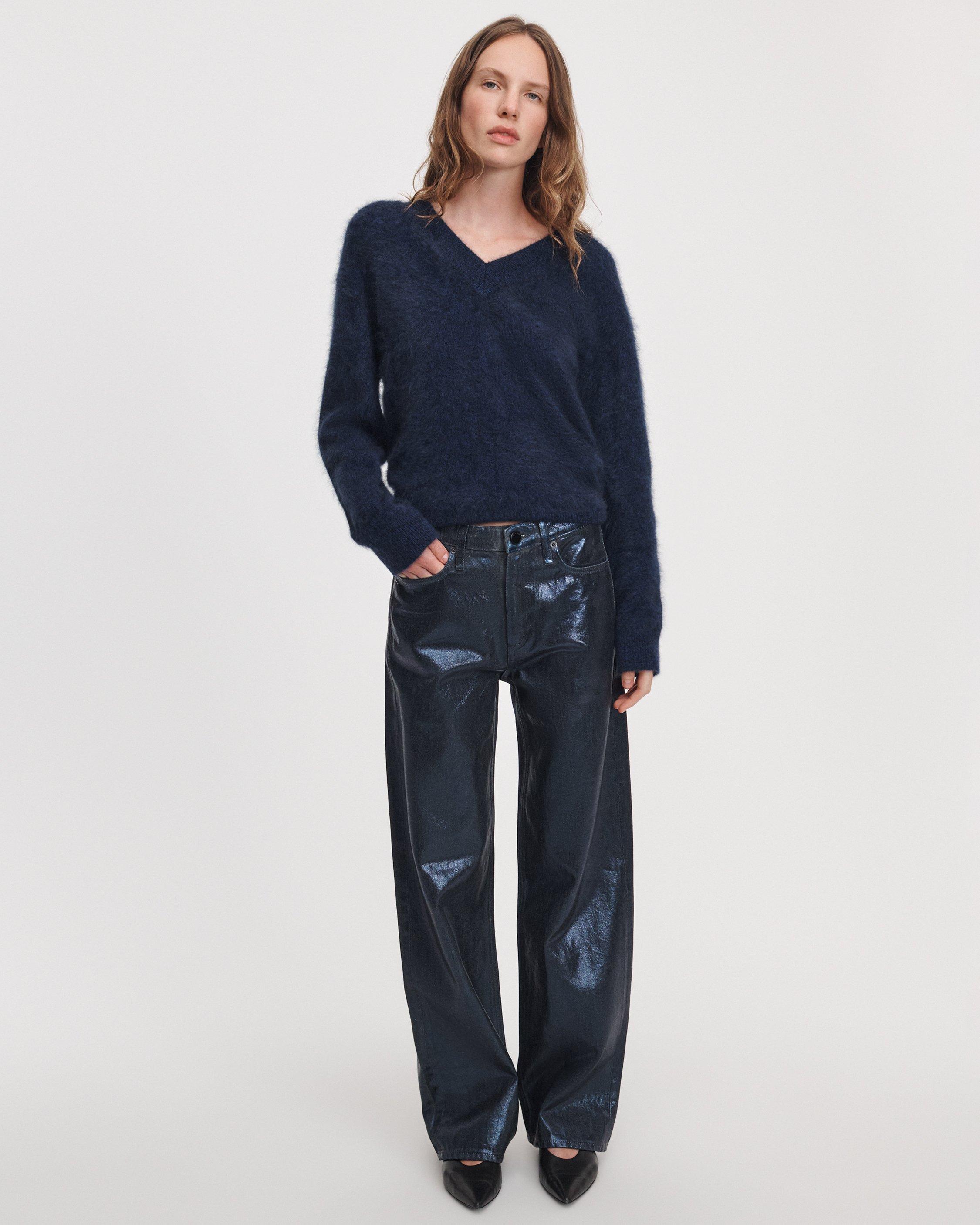 Logan Foil-Coated Wide-Leg Jean image number 1