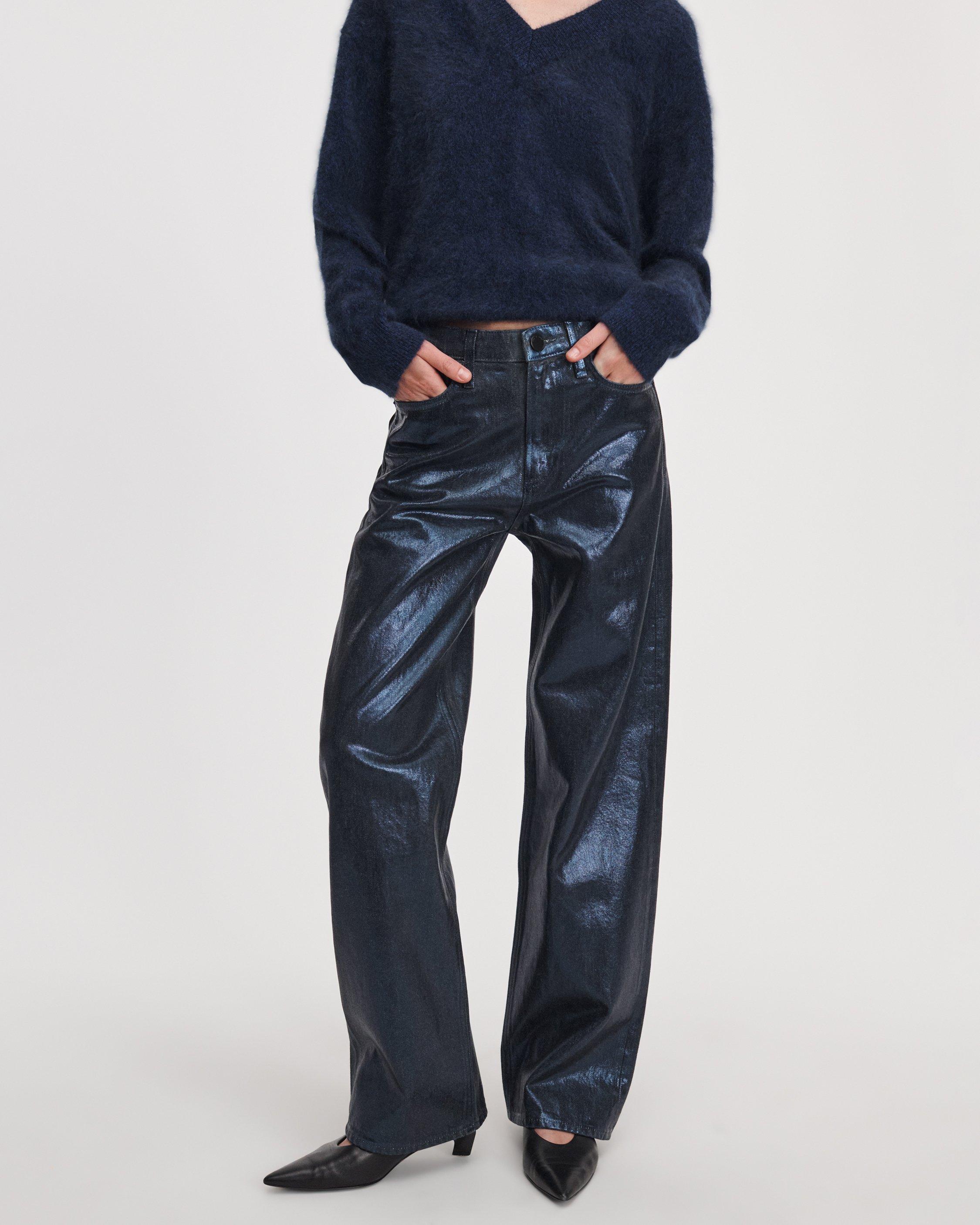 Logan Foil-Coated Wide-Leg Jean image number 3