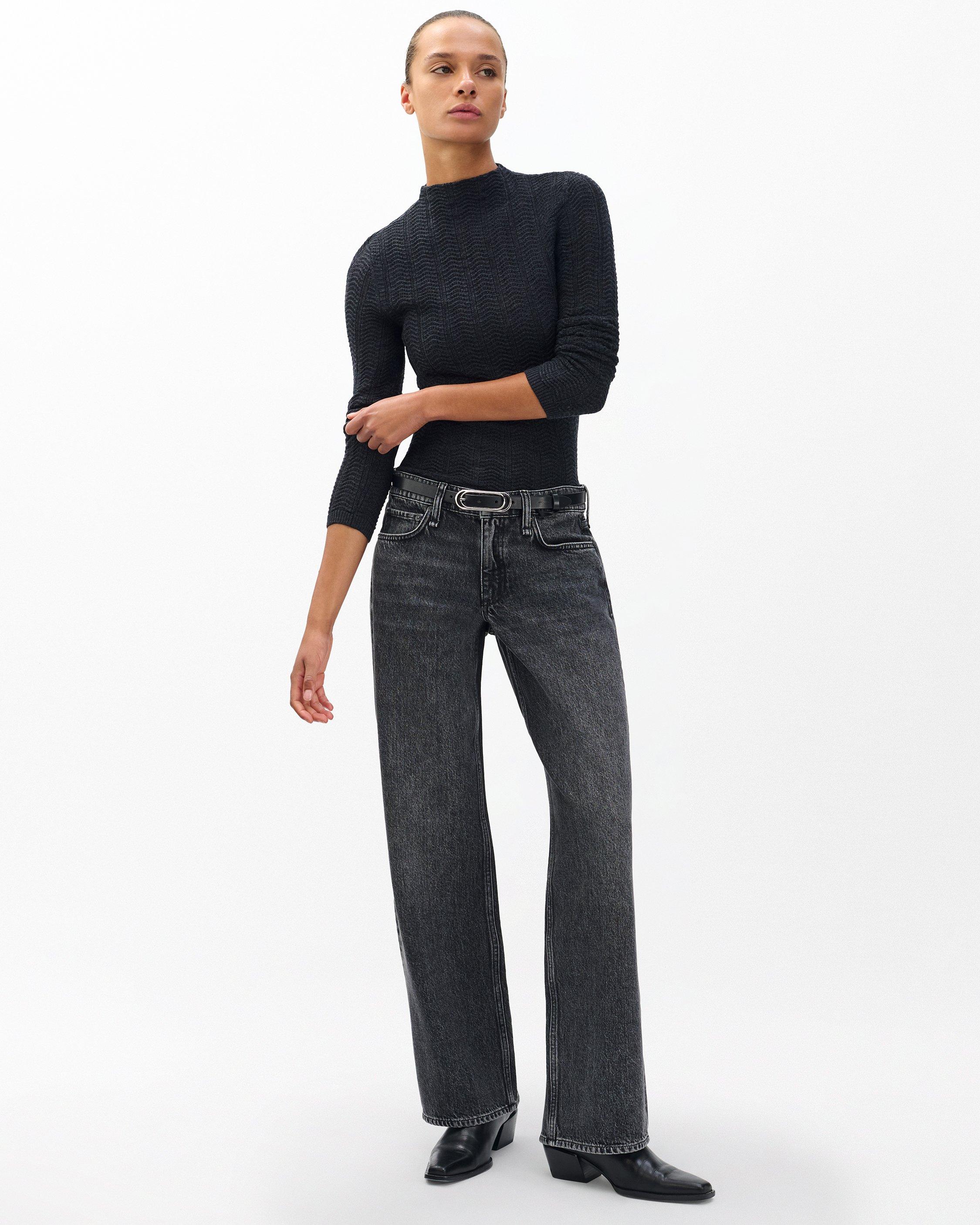 Saige Relaxed Straight Jeans image number 3