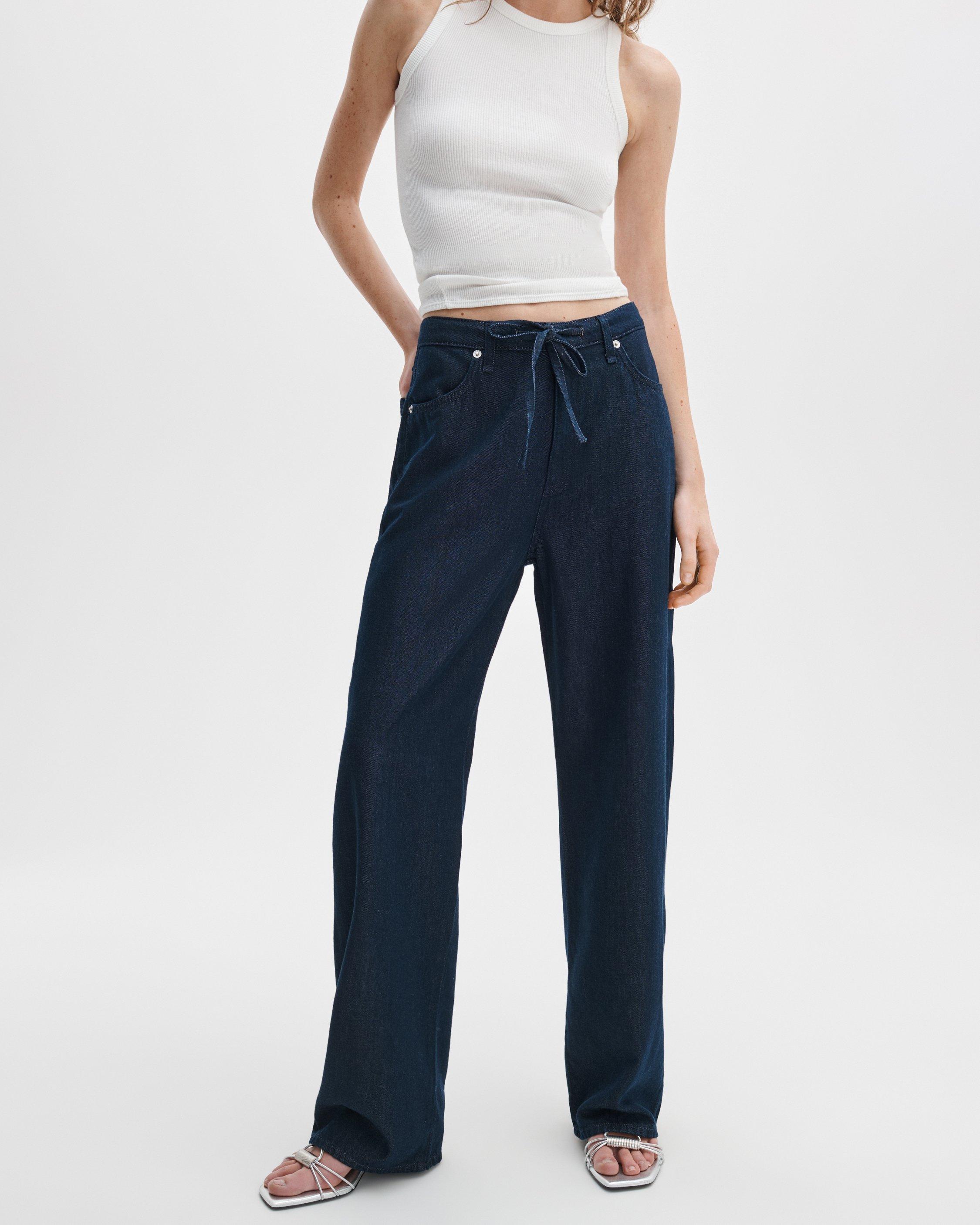 Phoebe Drawstring Wide-Leg Jean image number 3