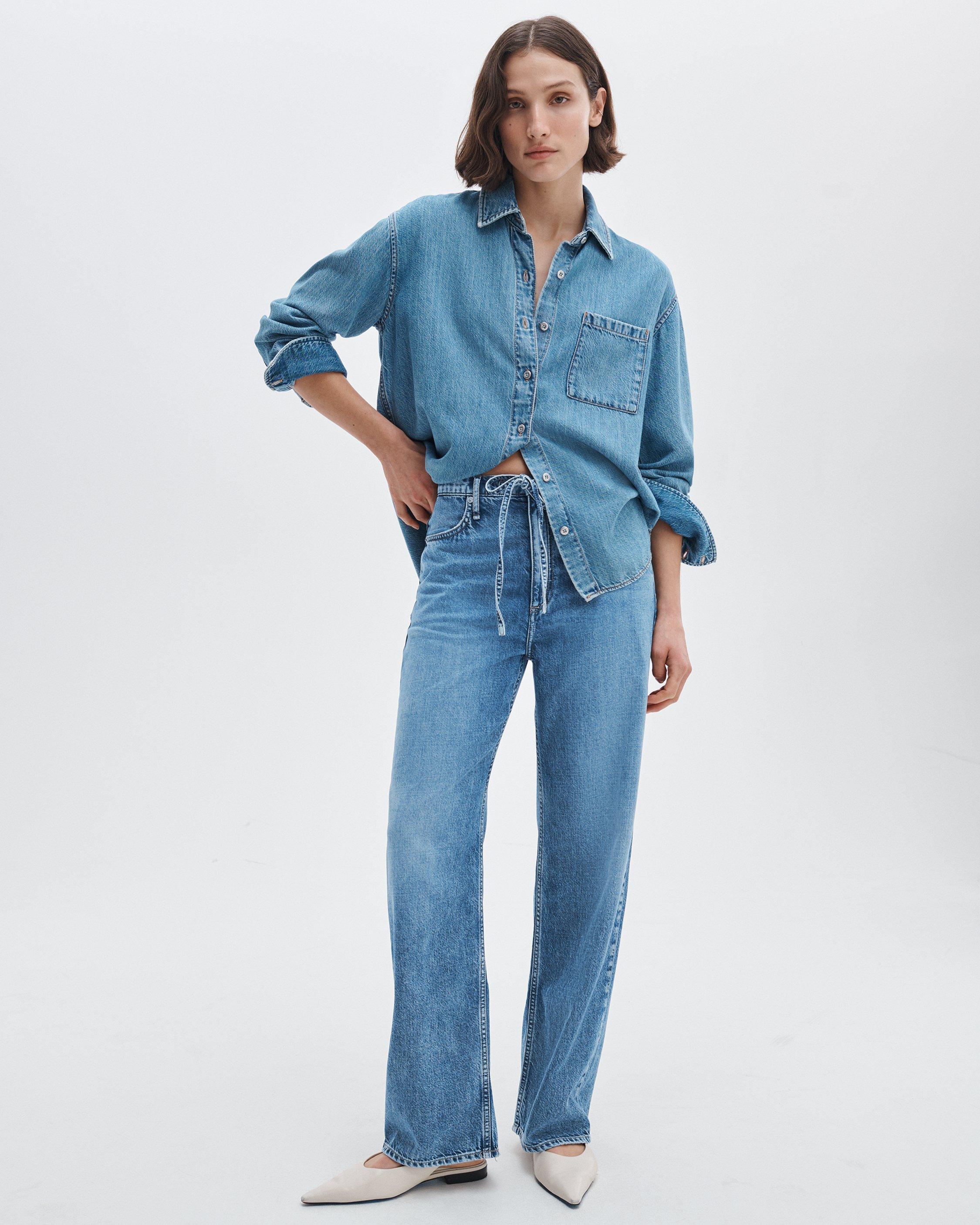 Phoebe Drawstring Wide-Leg Jean image number 1