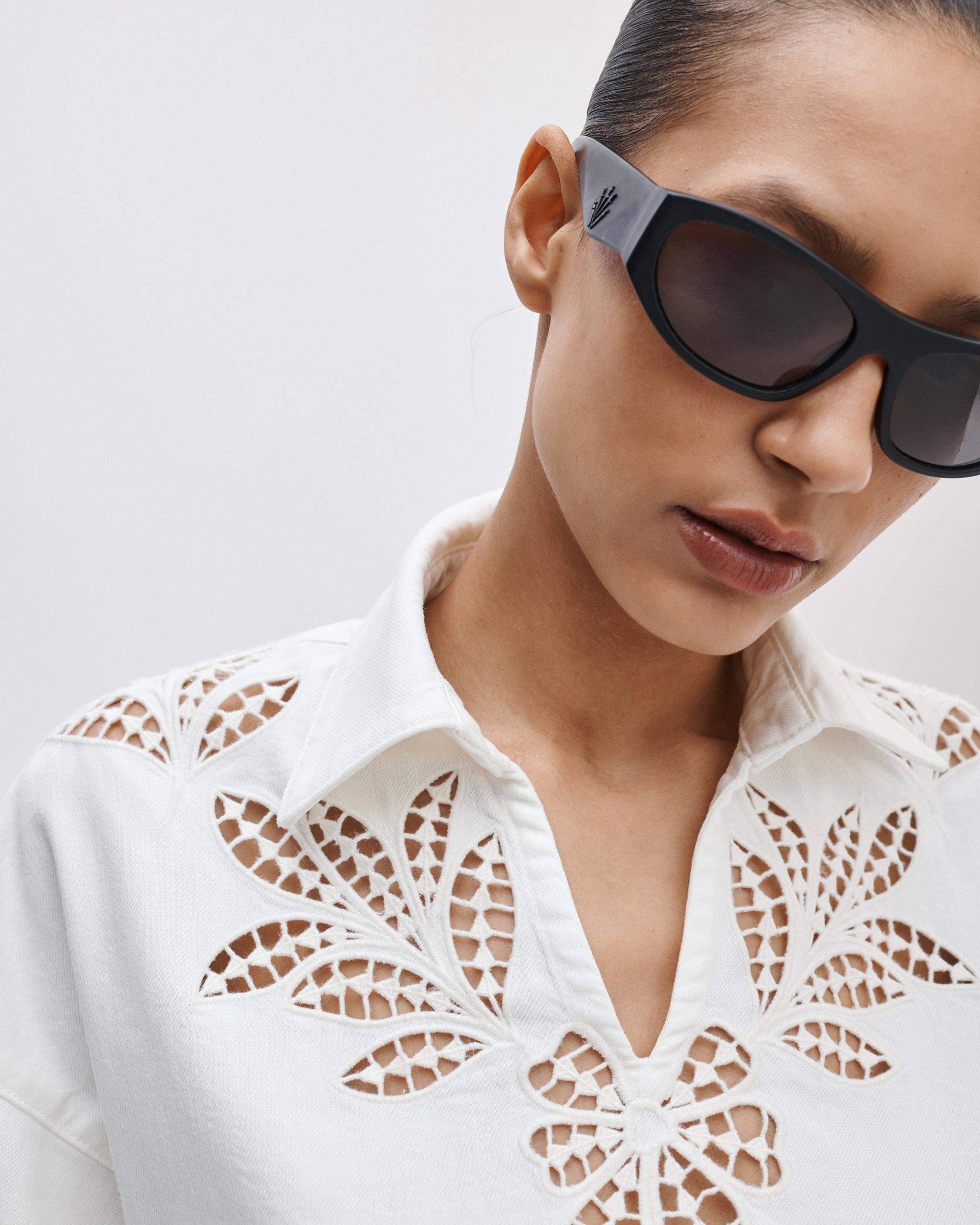 Lucy Floral Cutout Denim Shirt image number 4