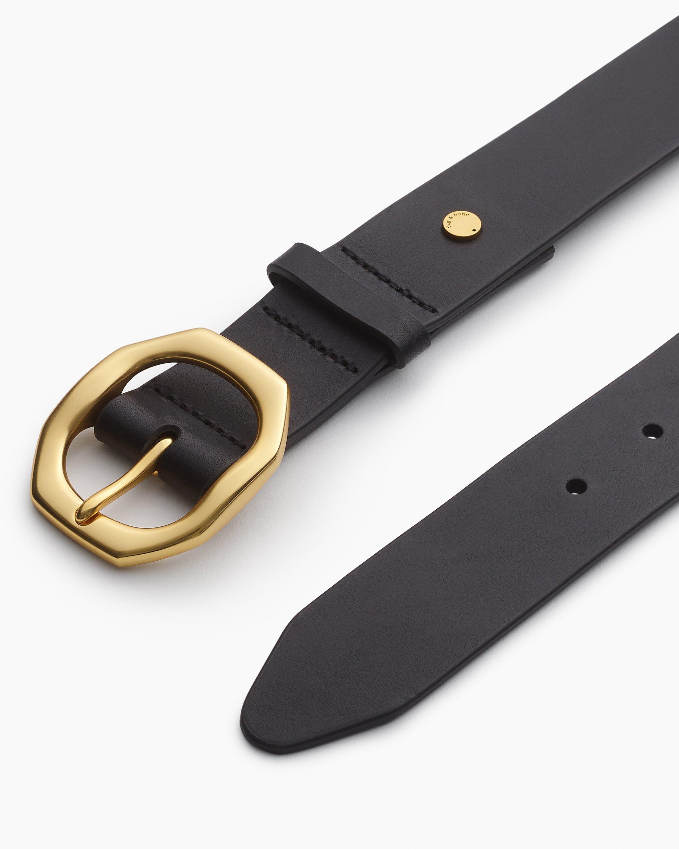 Audrey Leather Belt - Black Gold | rag & bone