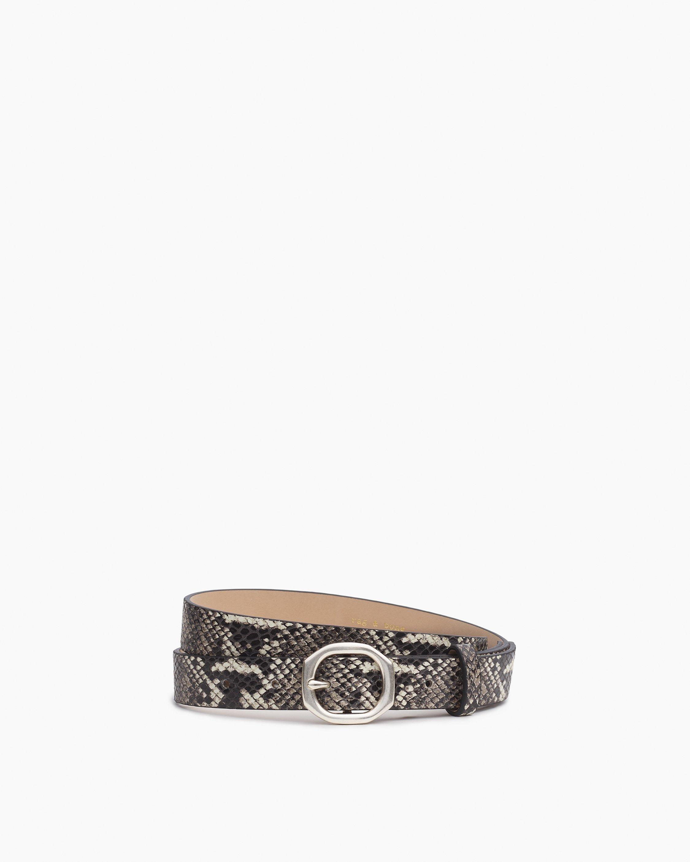 Small Audrey Leather Belt - White Snake | rag & bone