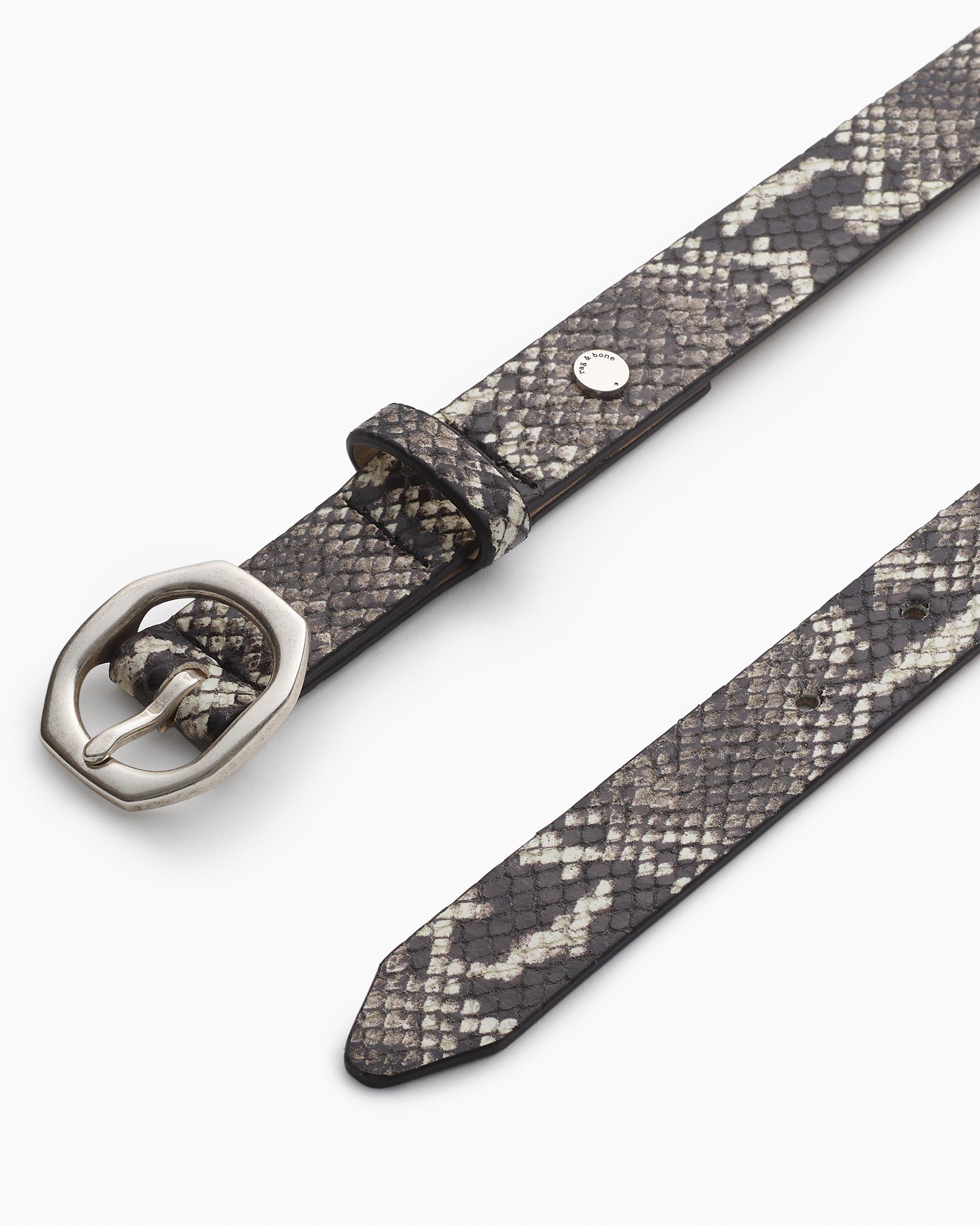 Small Audrey Leather Belt - White Snake | rag & bone display picture 1