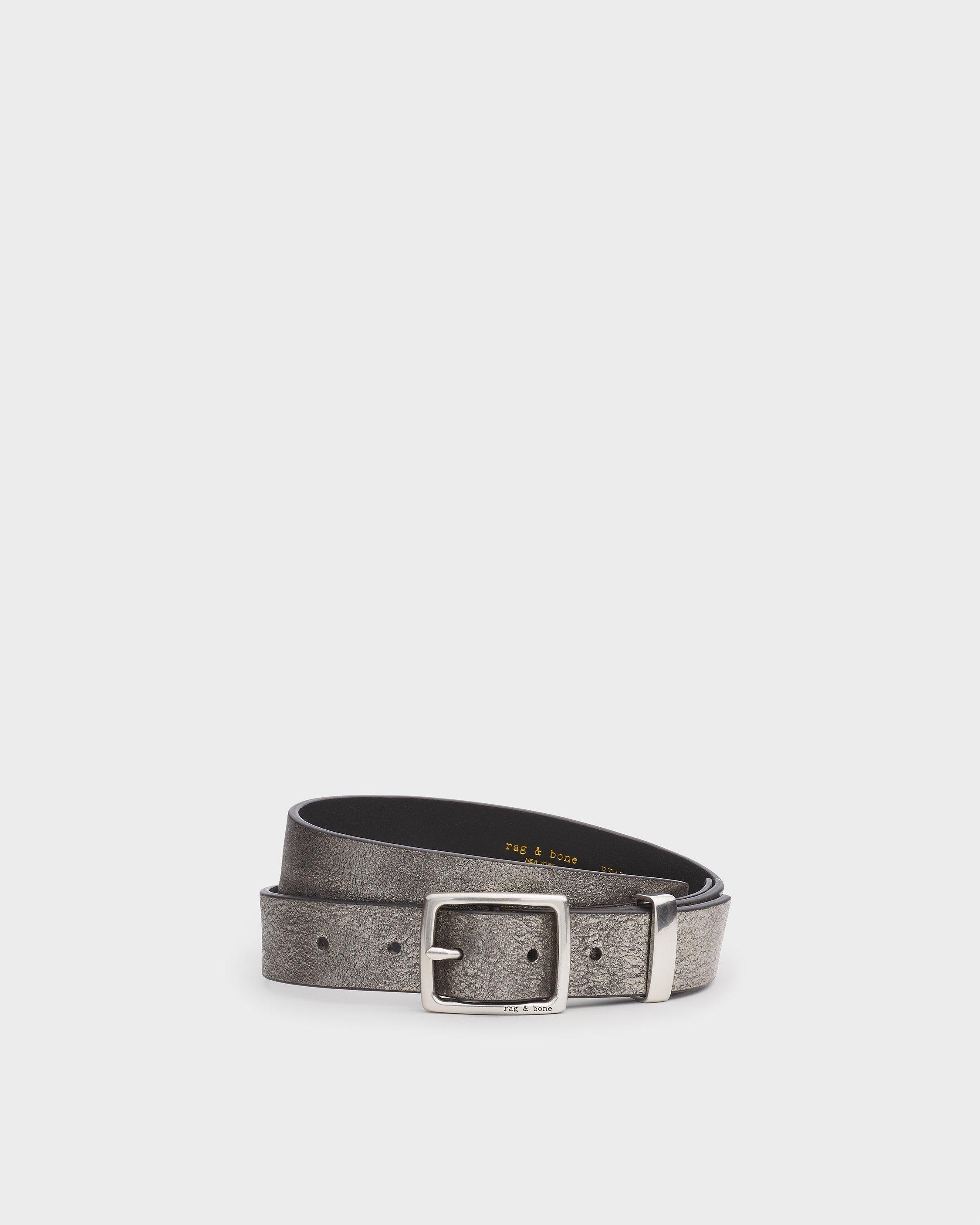 X Boyfriend Metallic Leather Belt image number 1