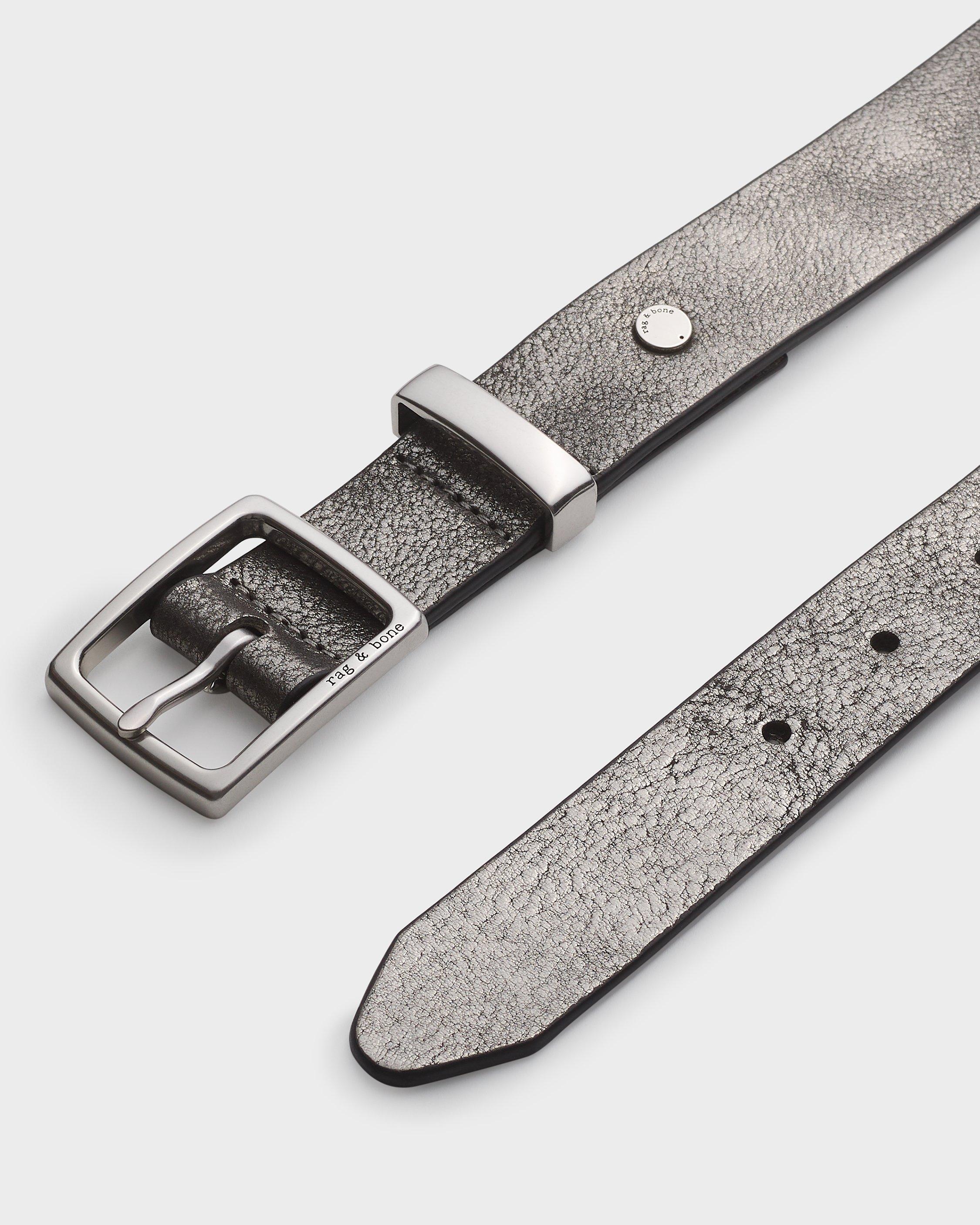X Boyfriend Metallic Leather Belt image number 2