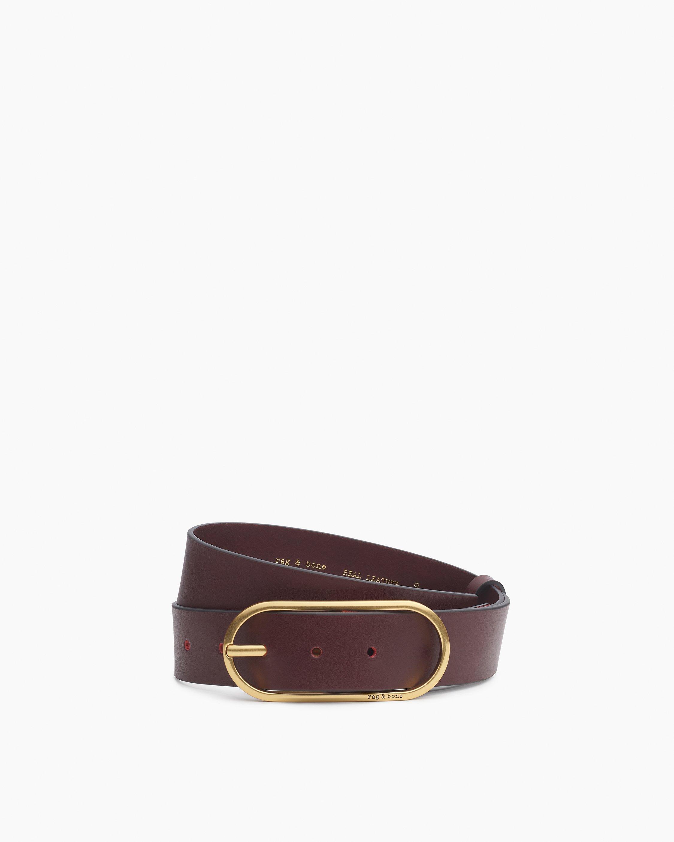 Rounded Rebound Leather Belt - Bordeaux | rag & bone
