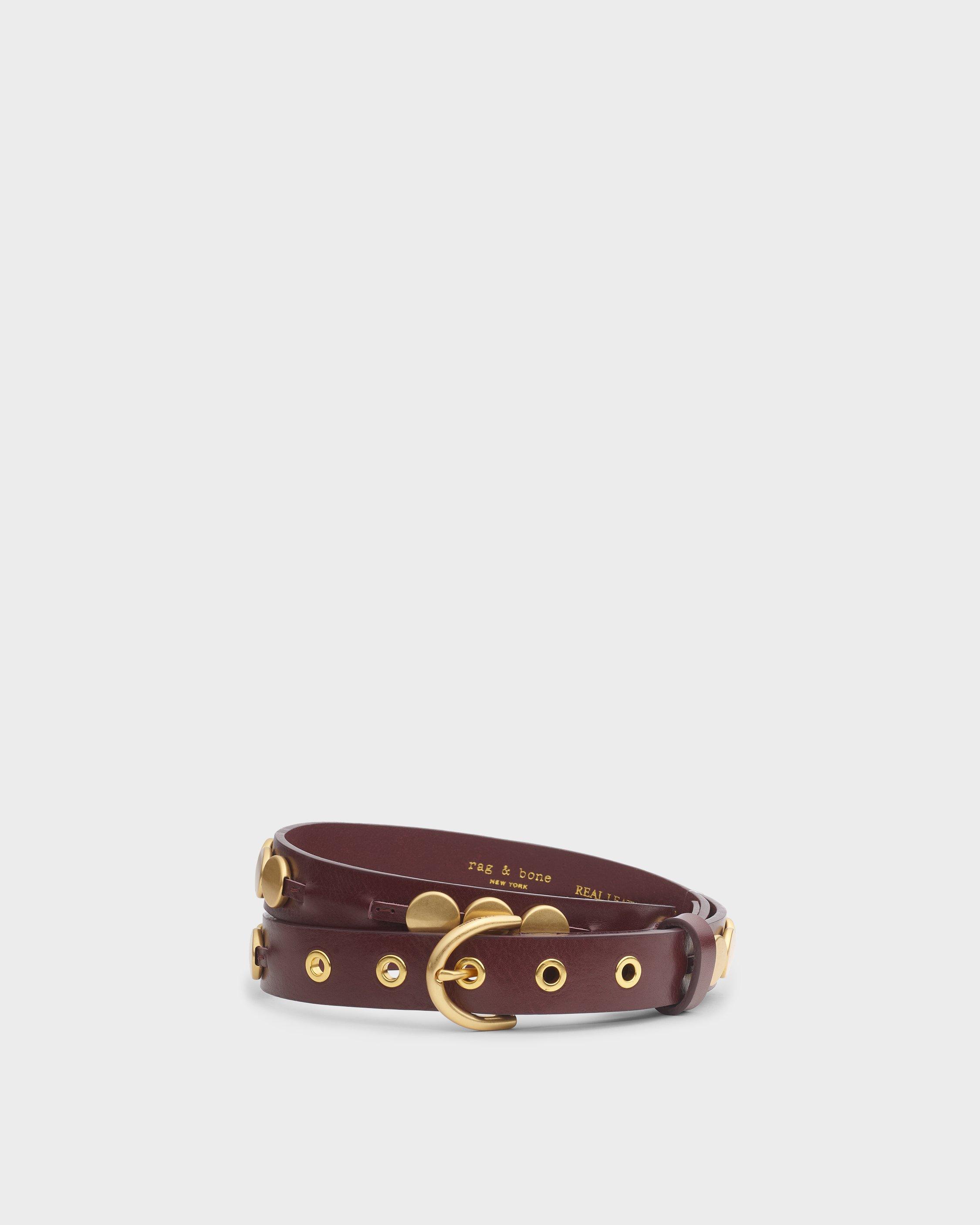 Luna Beaded Italian Leather Belt image number 1