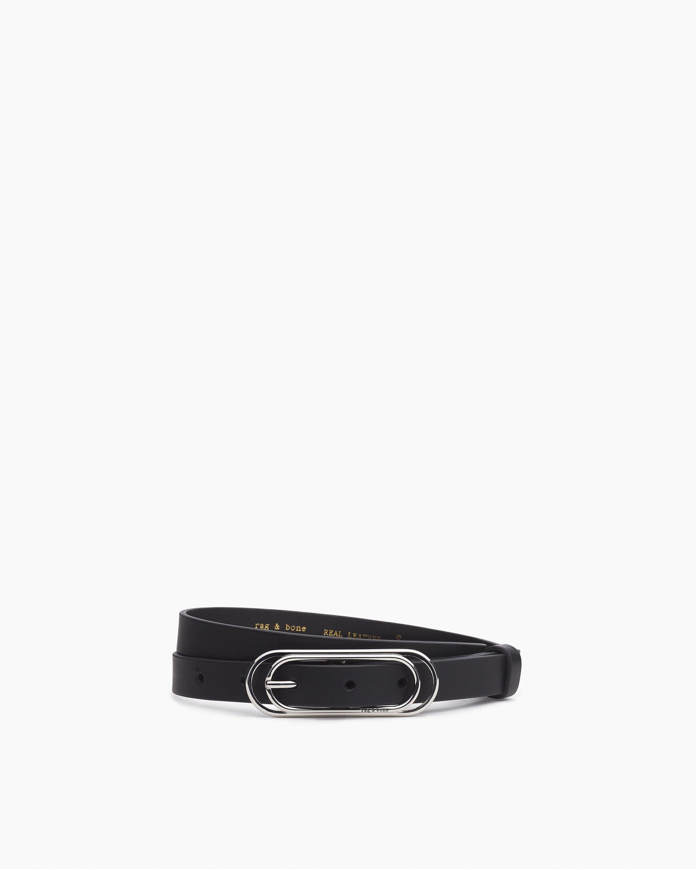Duo Rounded Rebound Leather Belt - Black | rag & bone