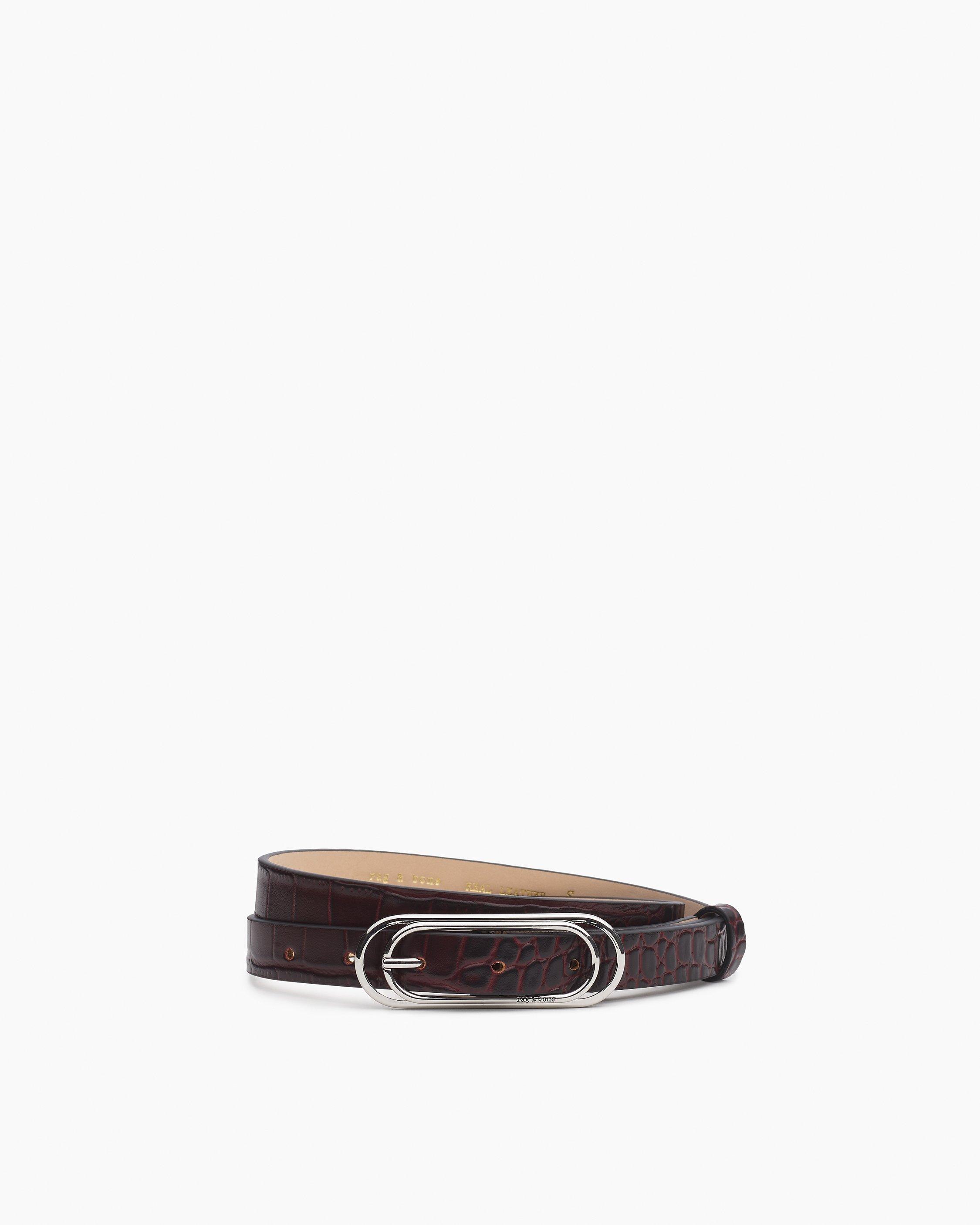 Duo Rounded Rebound Embossed Leather Belt image number 1