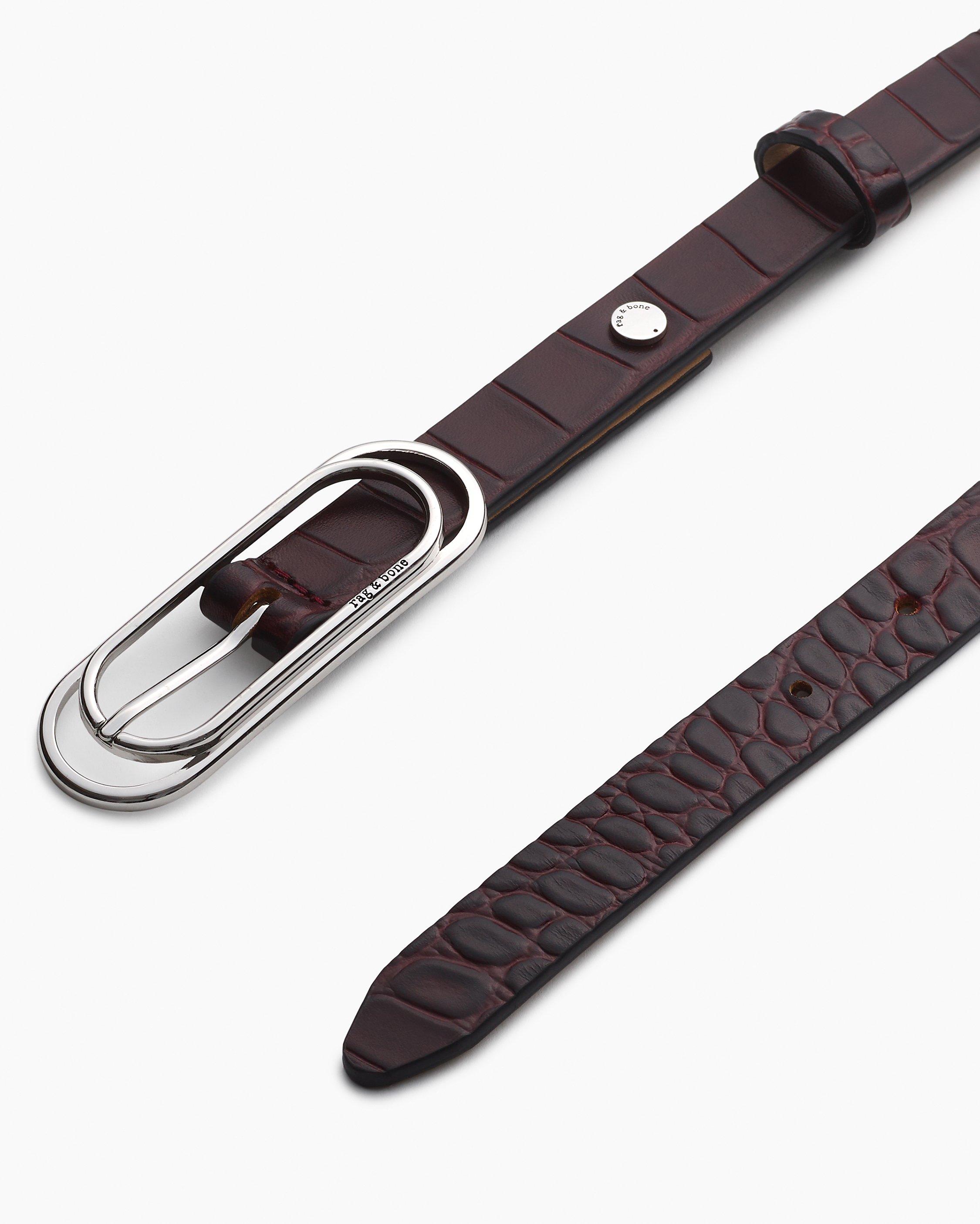 Duo Rounded Rebound Embossed Leather Belt image number 3