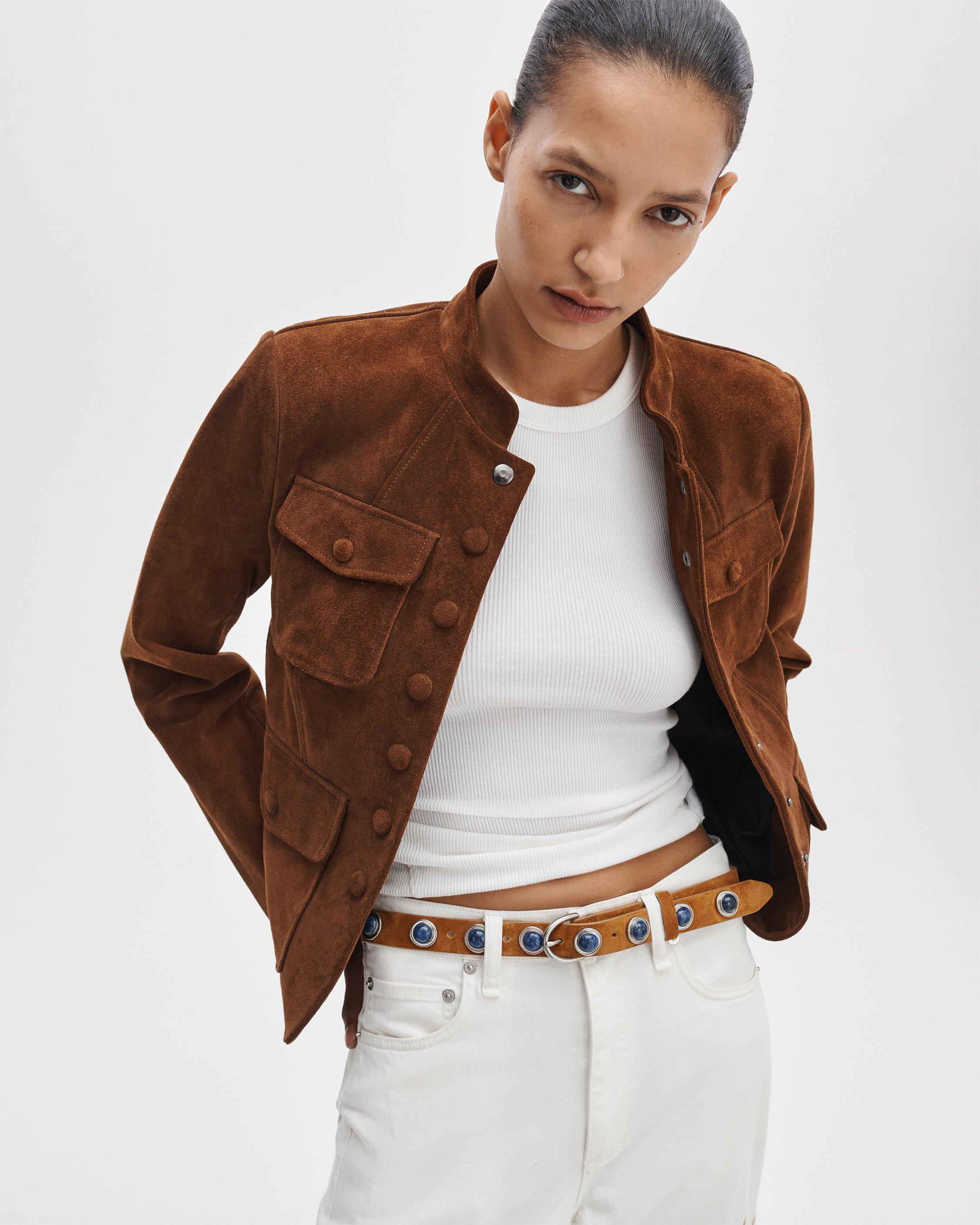 Celia Studded Italian Suede Belt image number 1