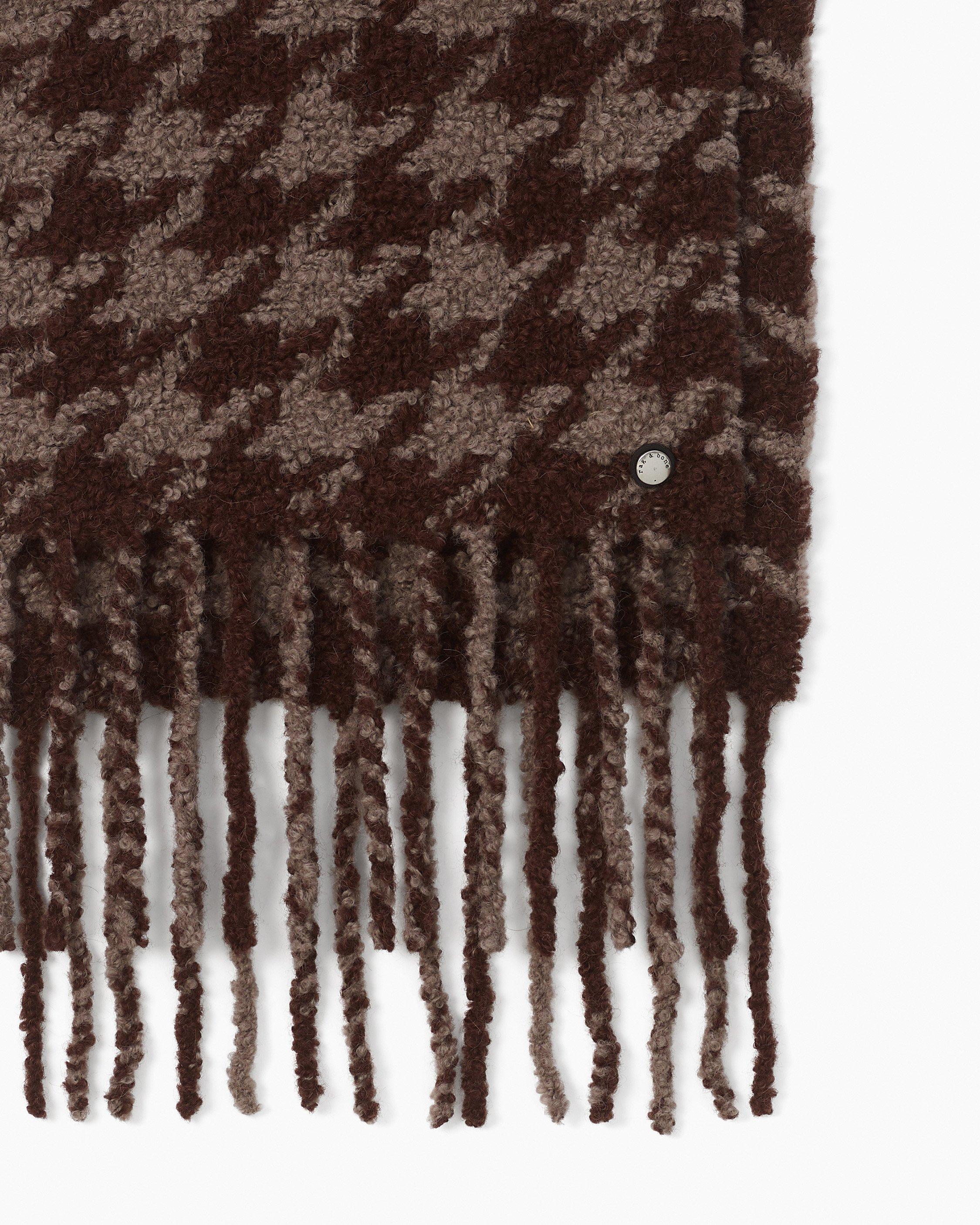 Nora Houndstooth Scarf - Dark Espresso Multi | rag & bone