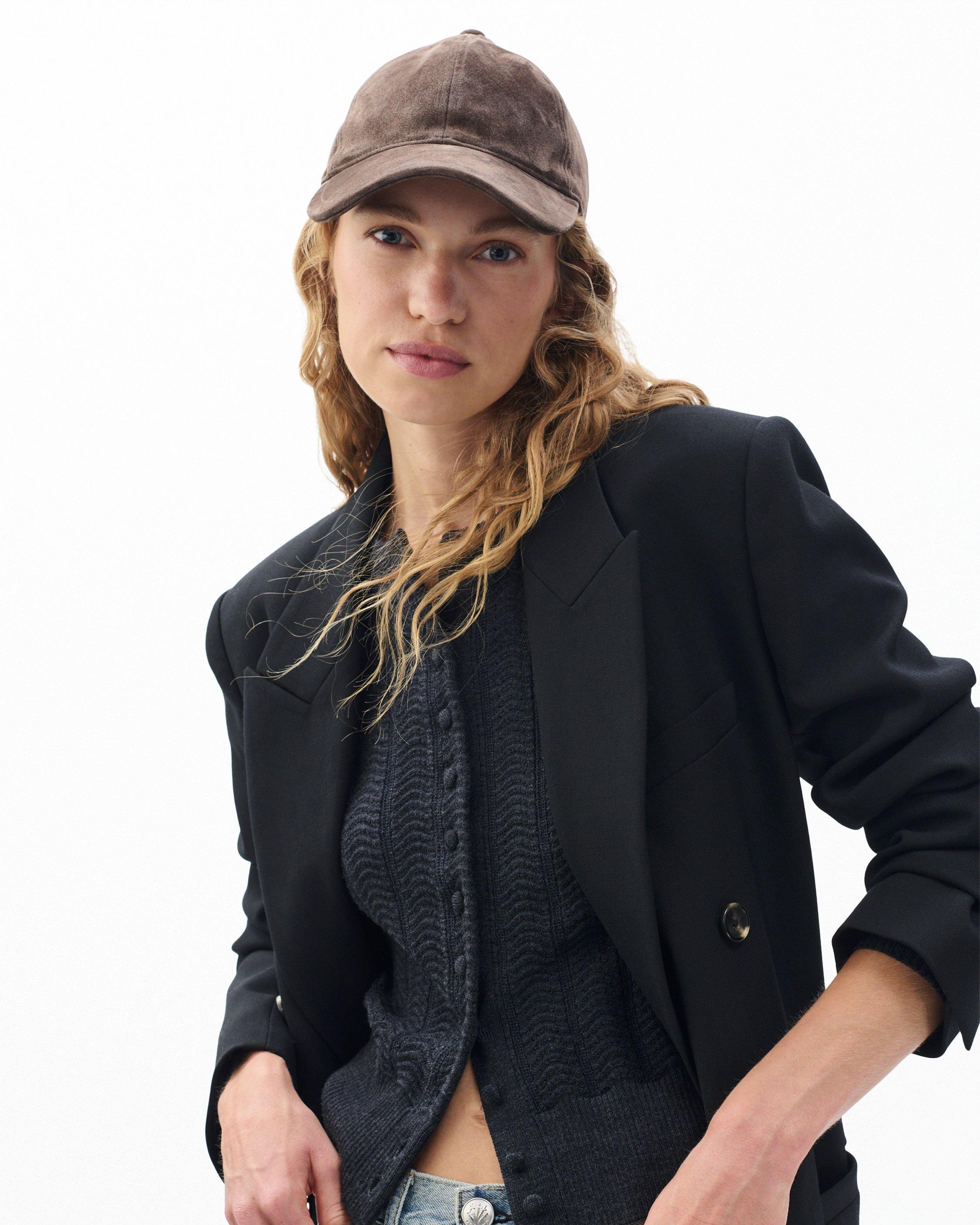 Harlow Suede Baseball Cap - Dark Espresso Suede | rag & bone display picture 1
