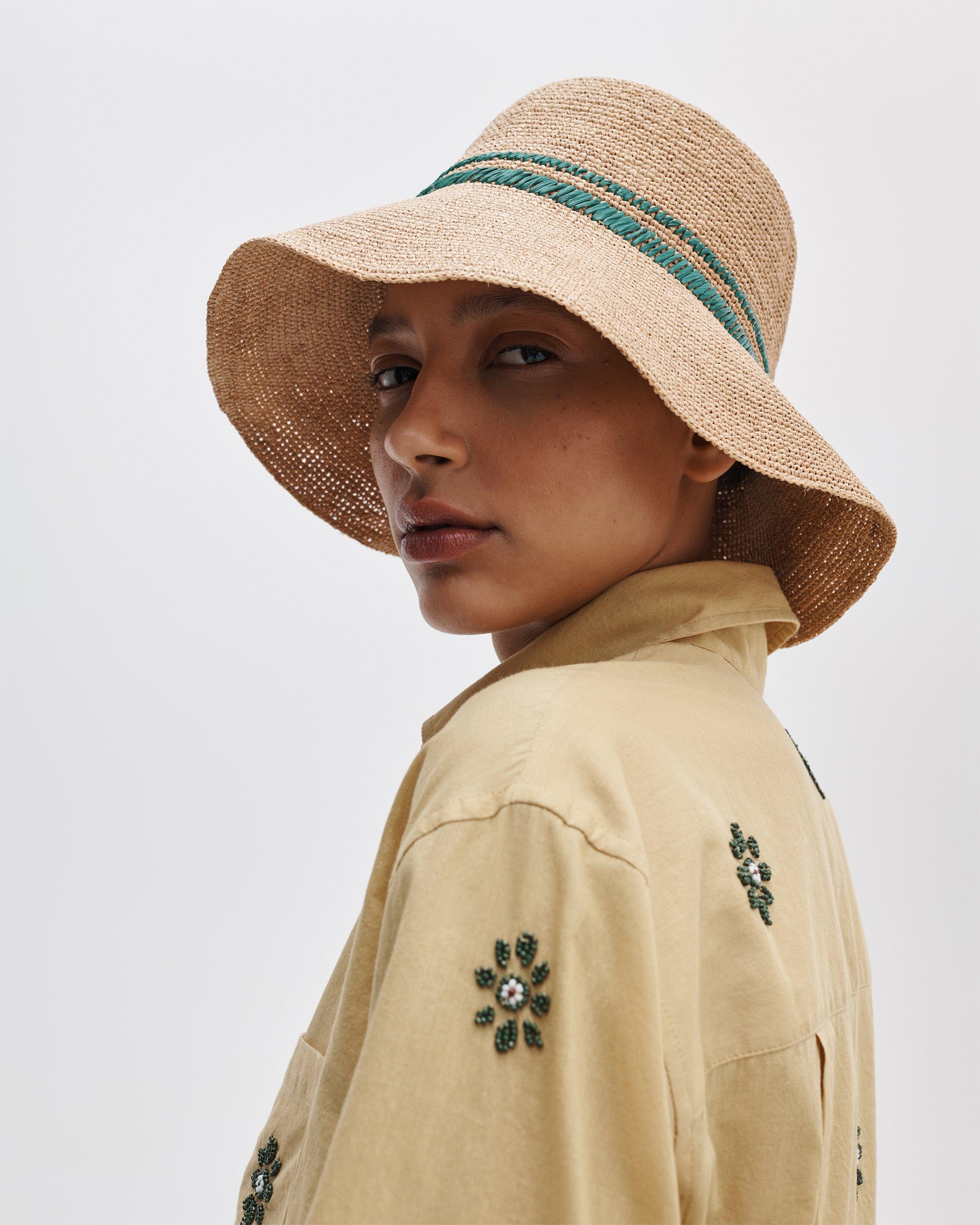 Jade Raffia Bucket Hat image number 3