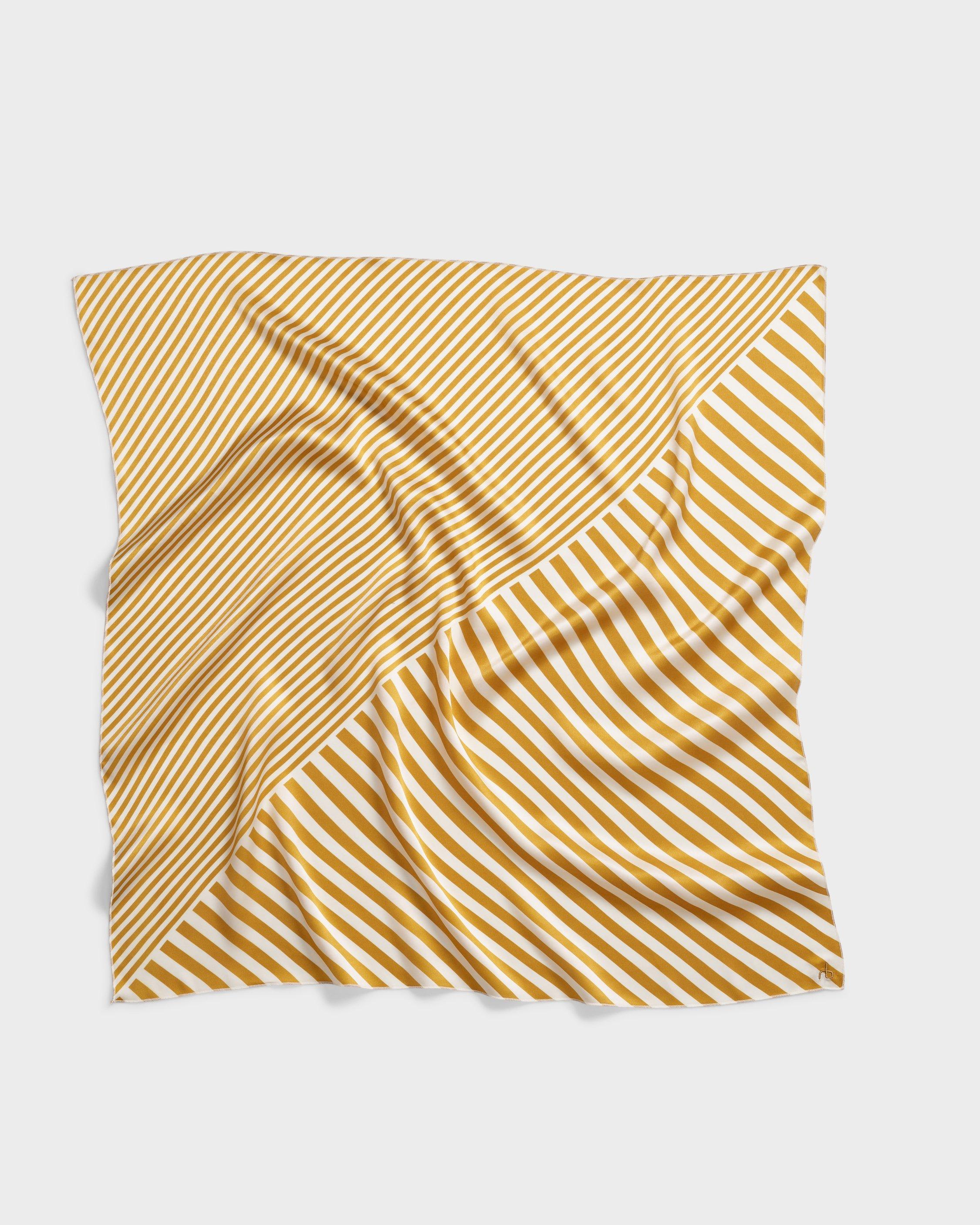 Gia Striped Italian Silk Scarf image number 1