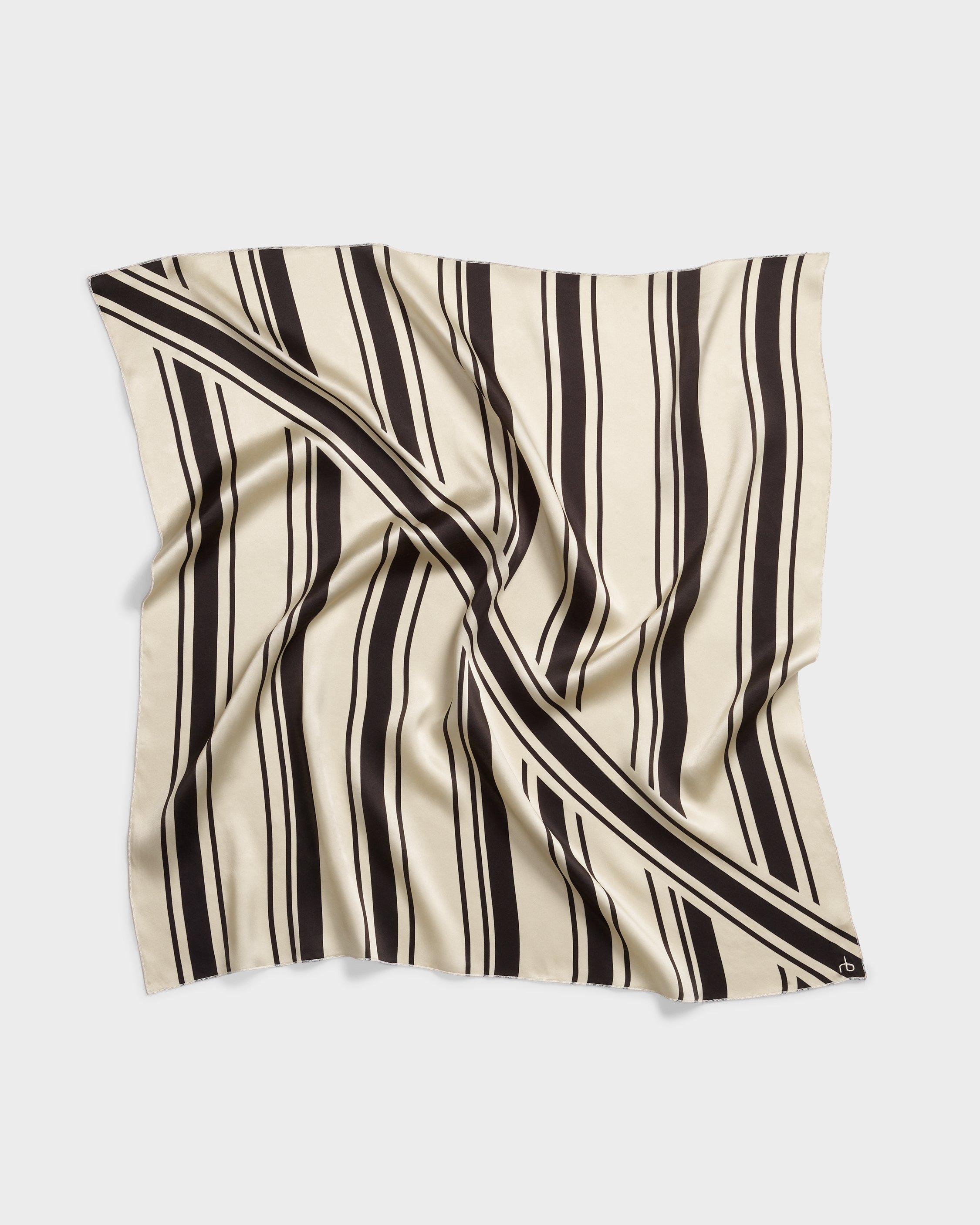Gia Striped Italian Silk Scarf image number 1
