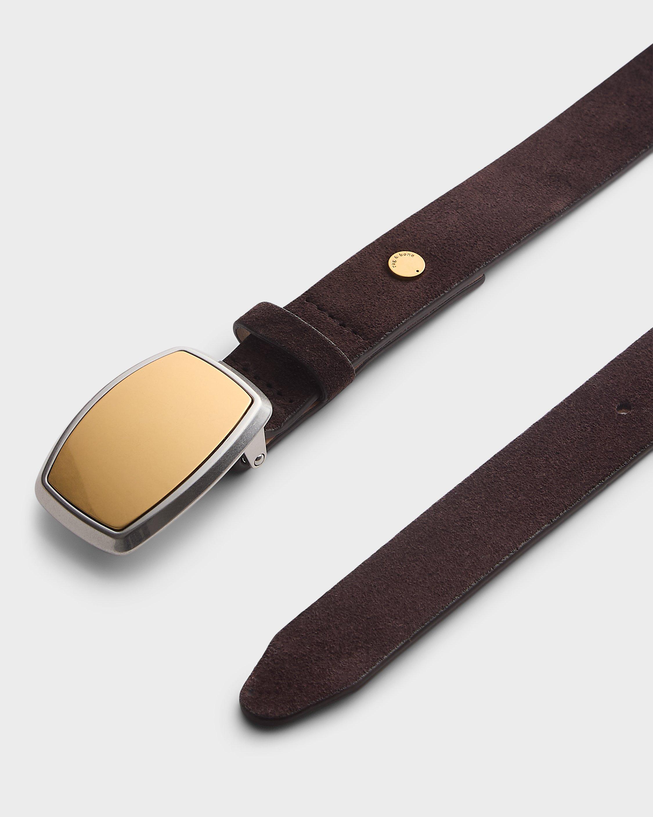 Wyatt Slim Plaque Suede Belt image number 3