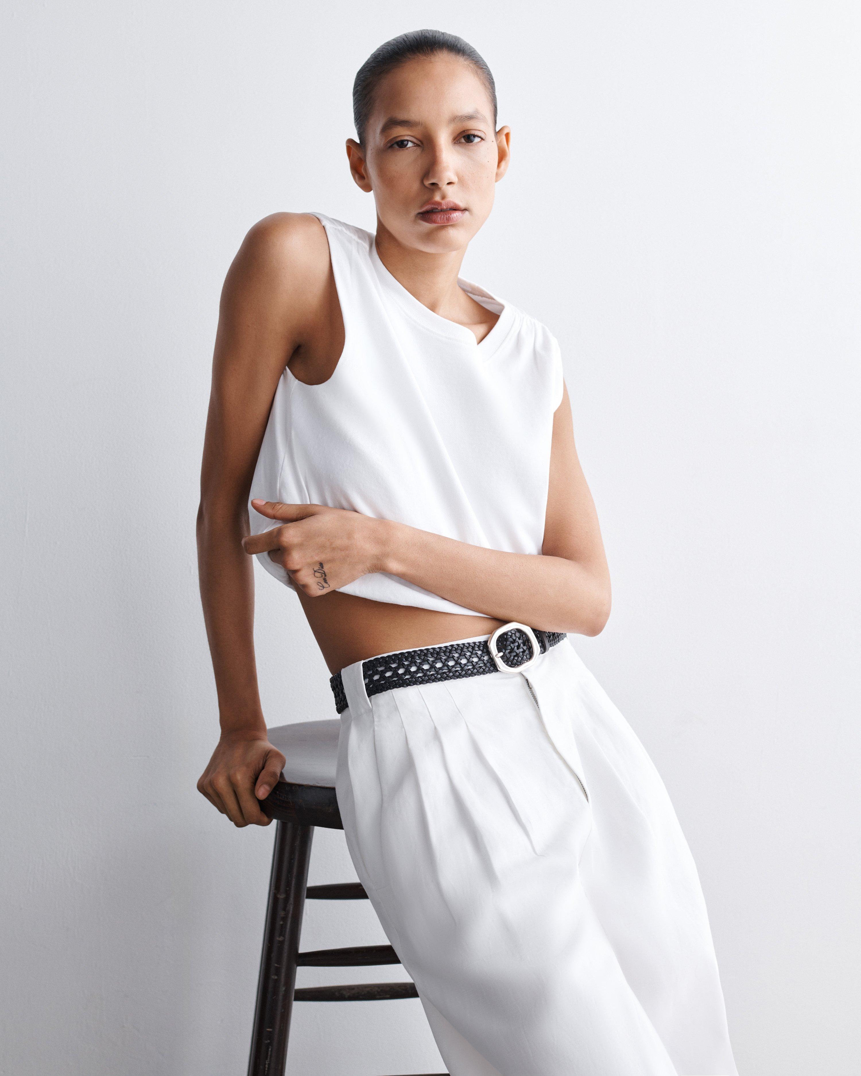Audrey Woven Italian Leather Belt image number 4