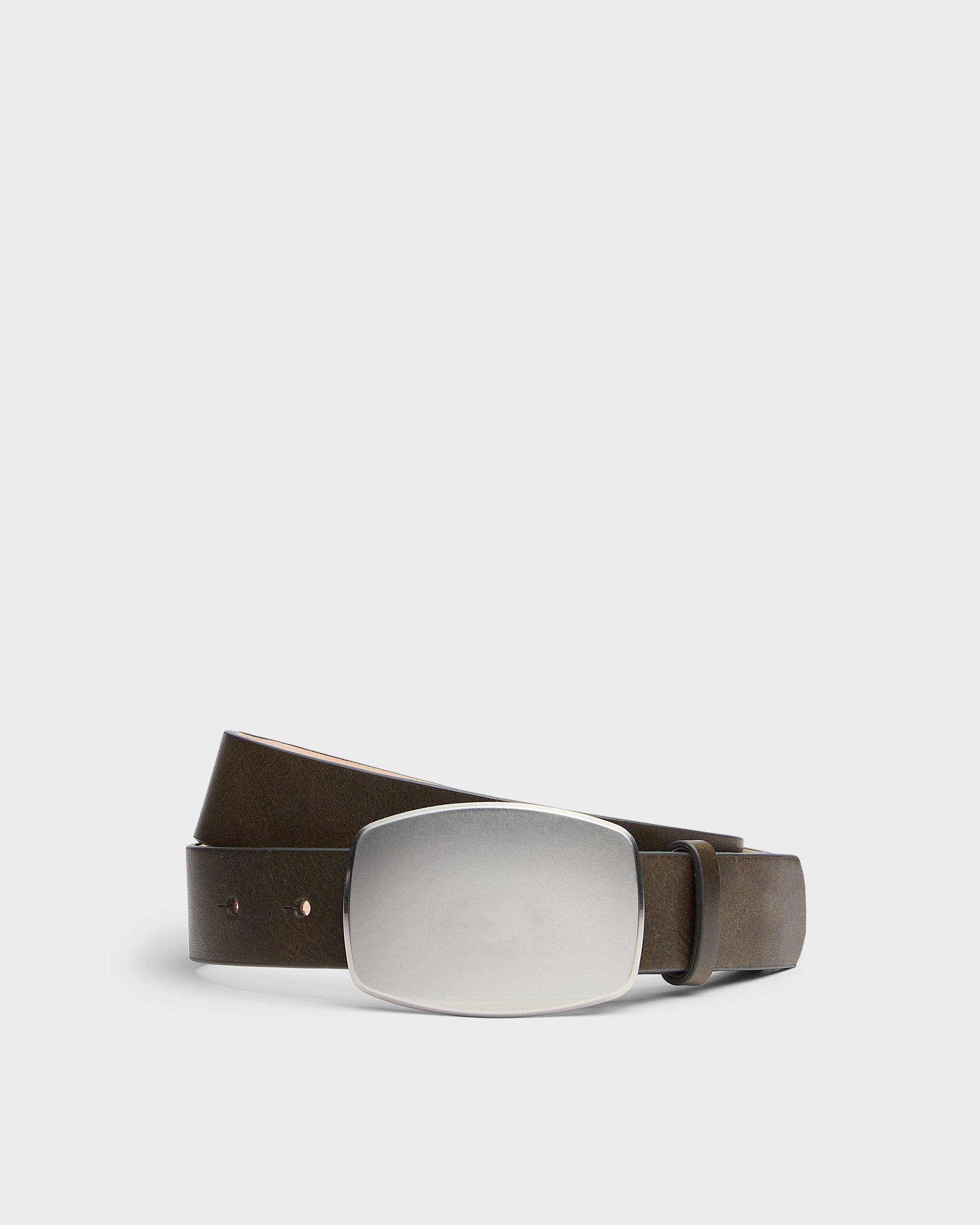 Wyatt Plaque Leather Belt image number 1