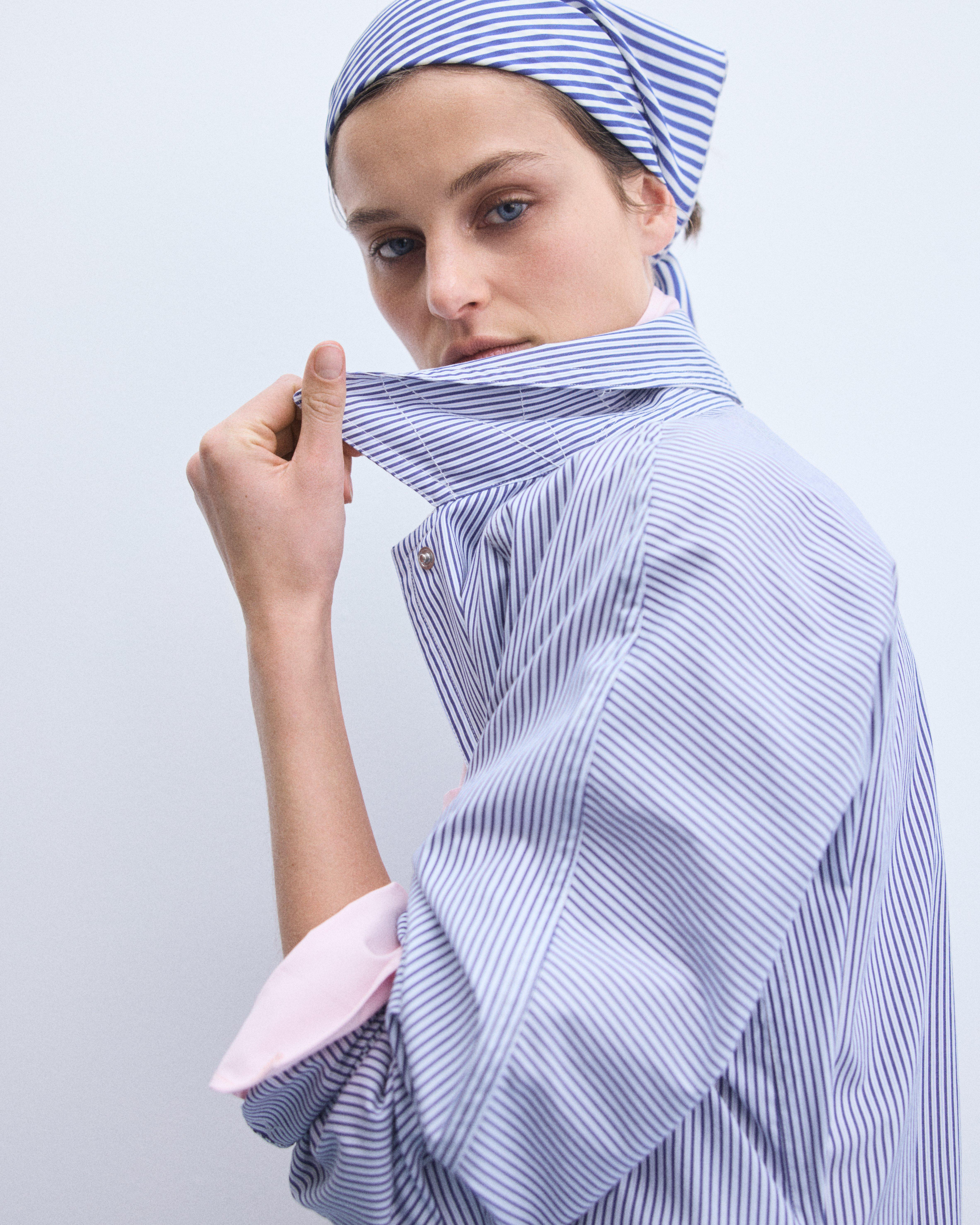 Gail Italian Striped Silk Scarf image number 2