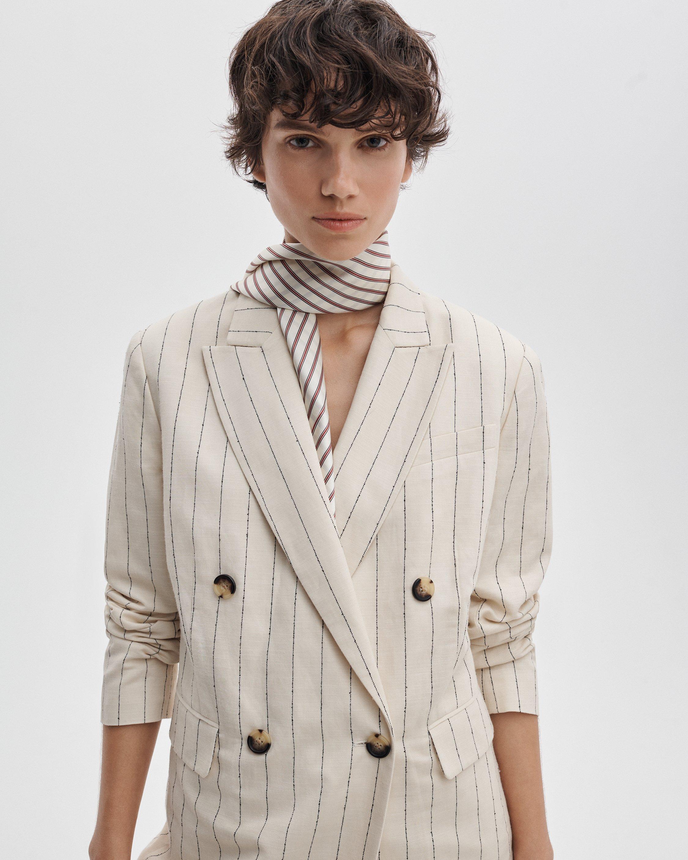 Gail Italian Striped Silk Scarf image number 2