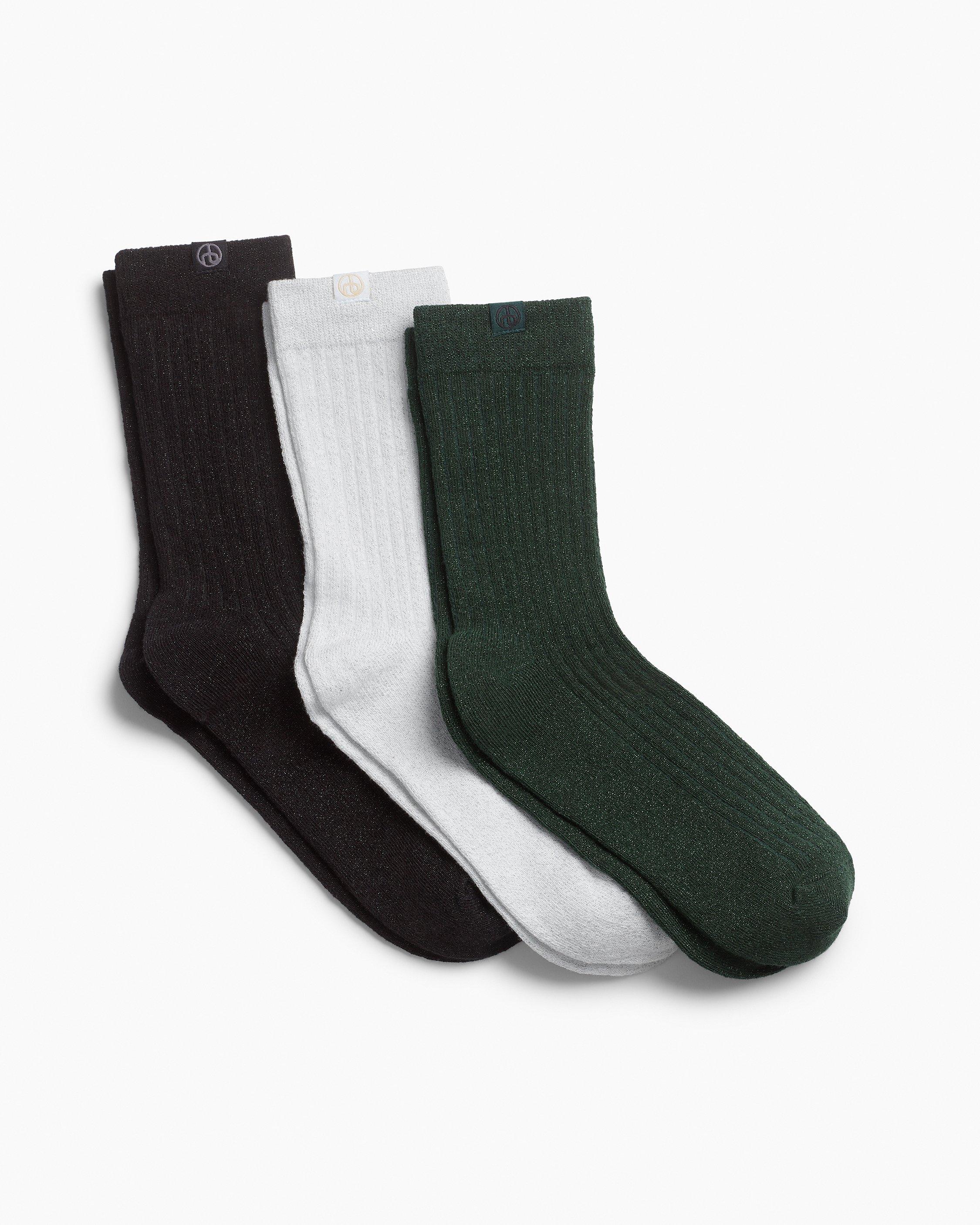 Three-Pack rb Glitter Socks image number 1