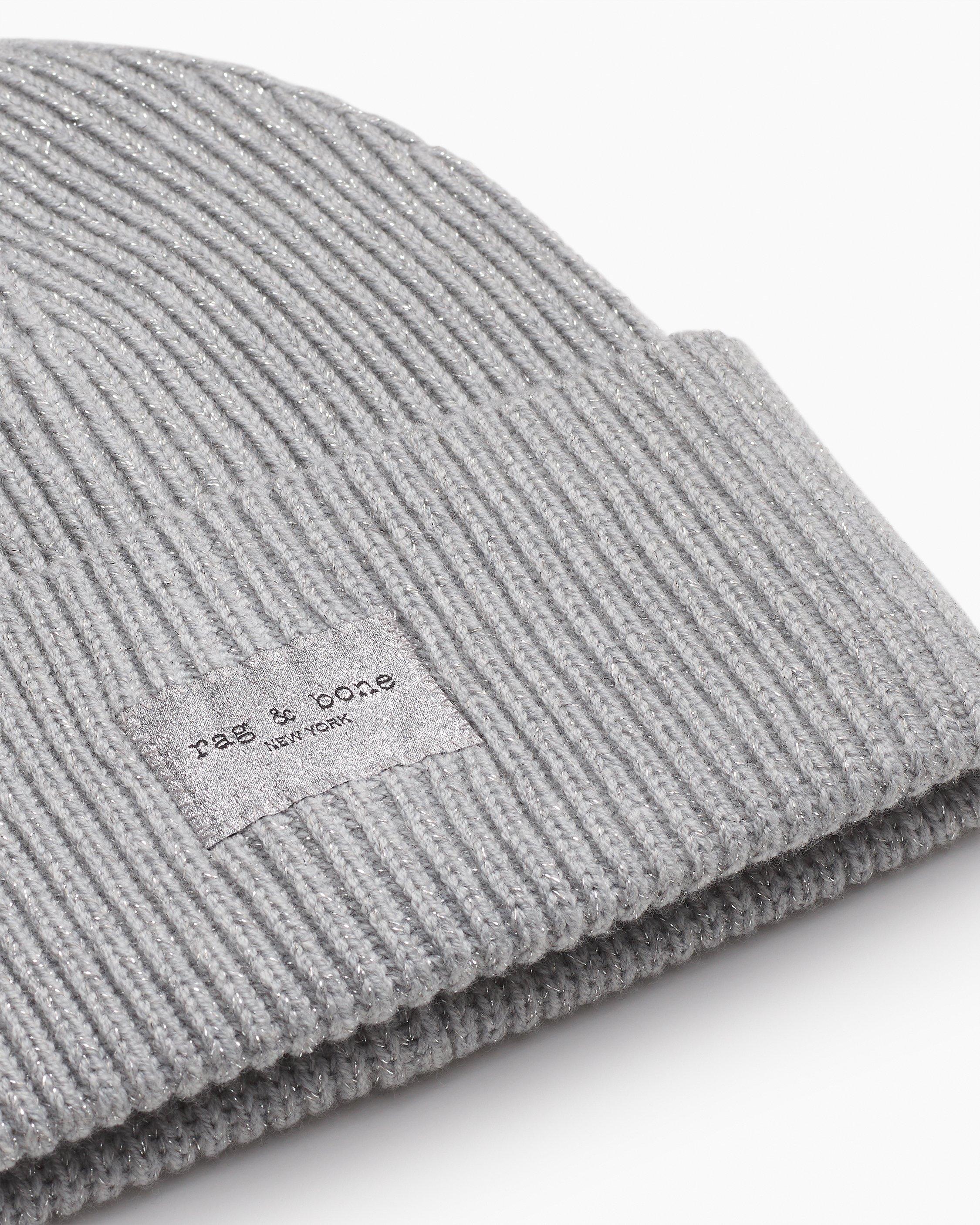 Blake Metallic Beanie - Silver | rag & bone display picture 1