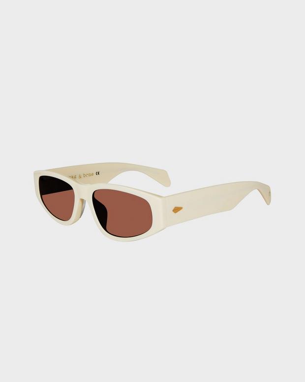 Cream Gold Soren Oval Sunglasses | rag & bone