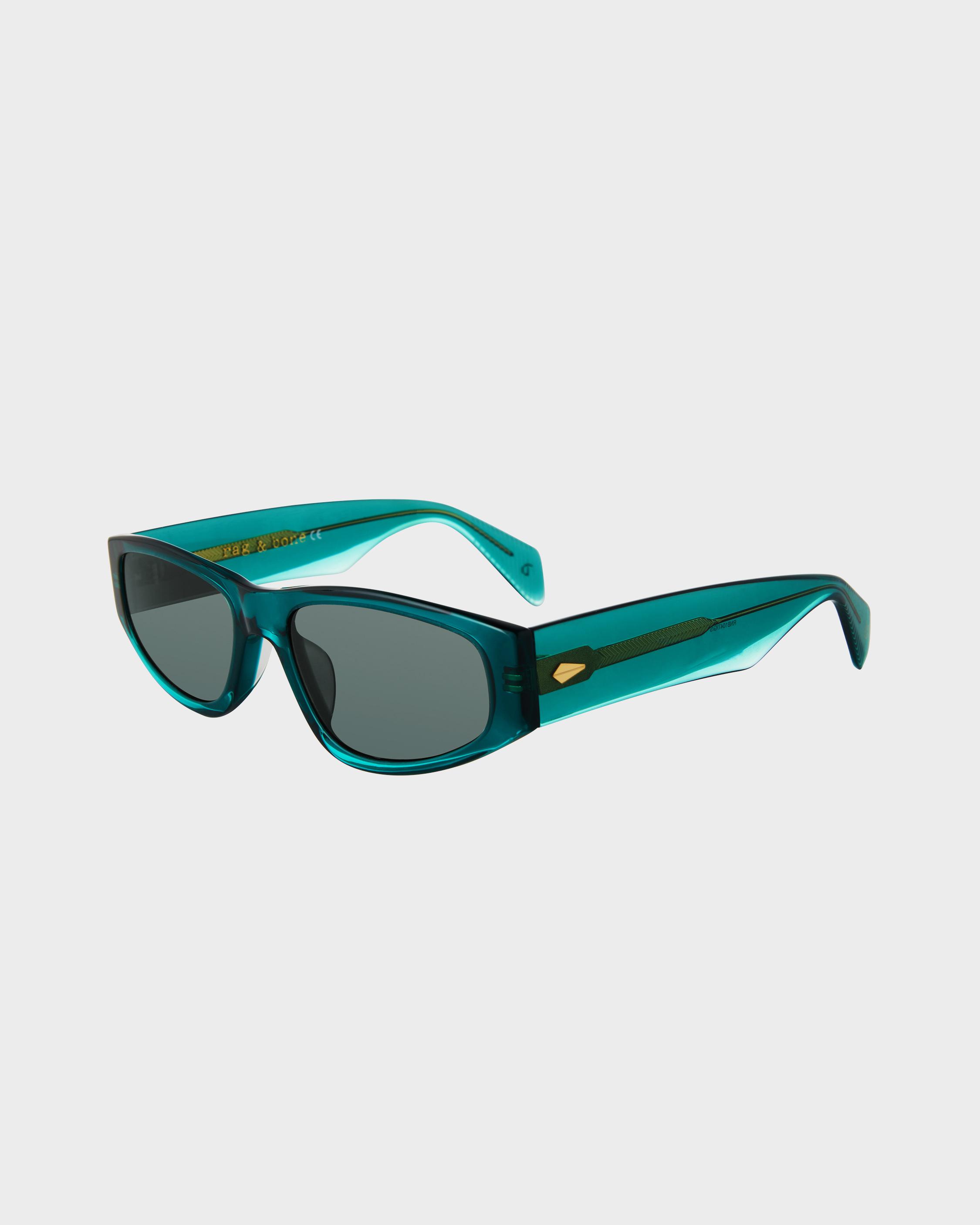 Teal Soren Oval Sunglasses