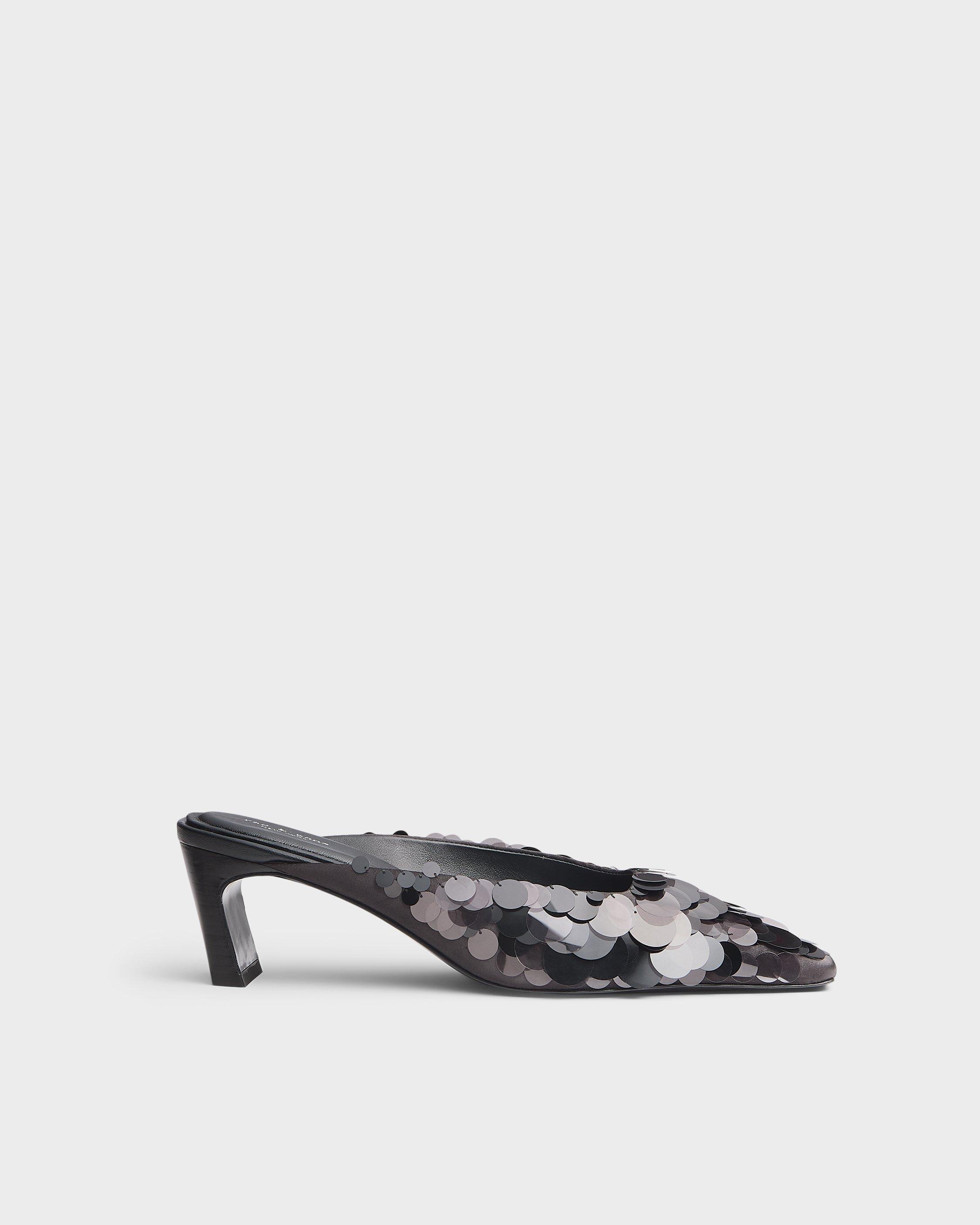 Kai Sequined Satin Mule image number 1