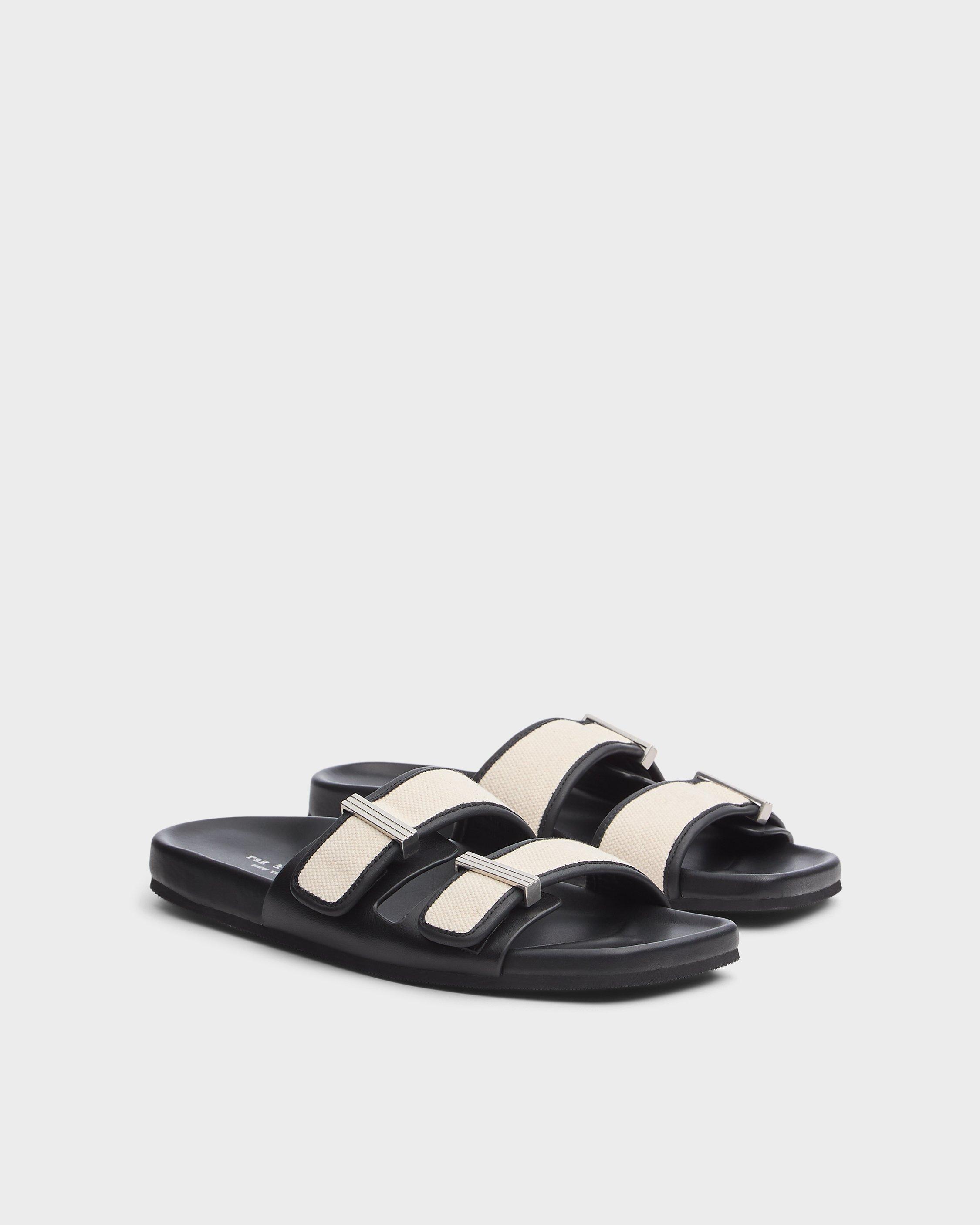 Rue Canvas-Trimmed Leather Slide image number 2