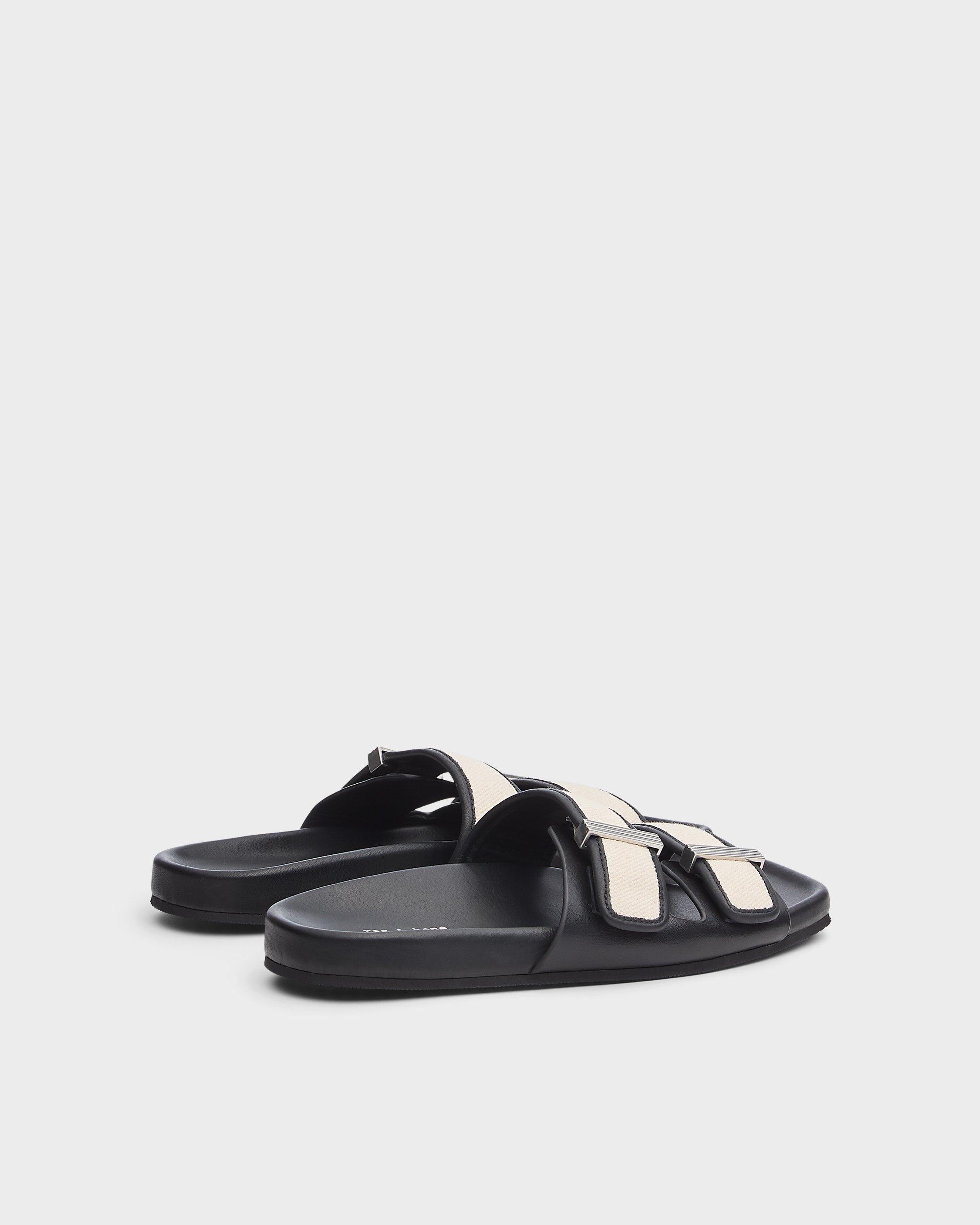 Rue Canvas-Trimmed Leather Slide image number 3