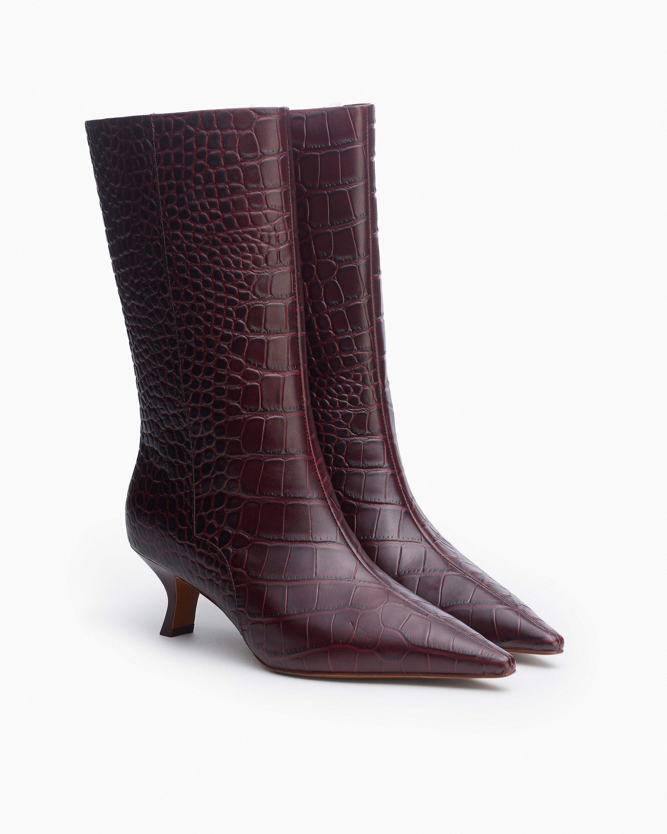 Mott Embossed Leather Boots image number 3