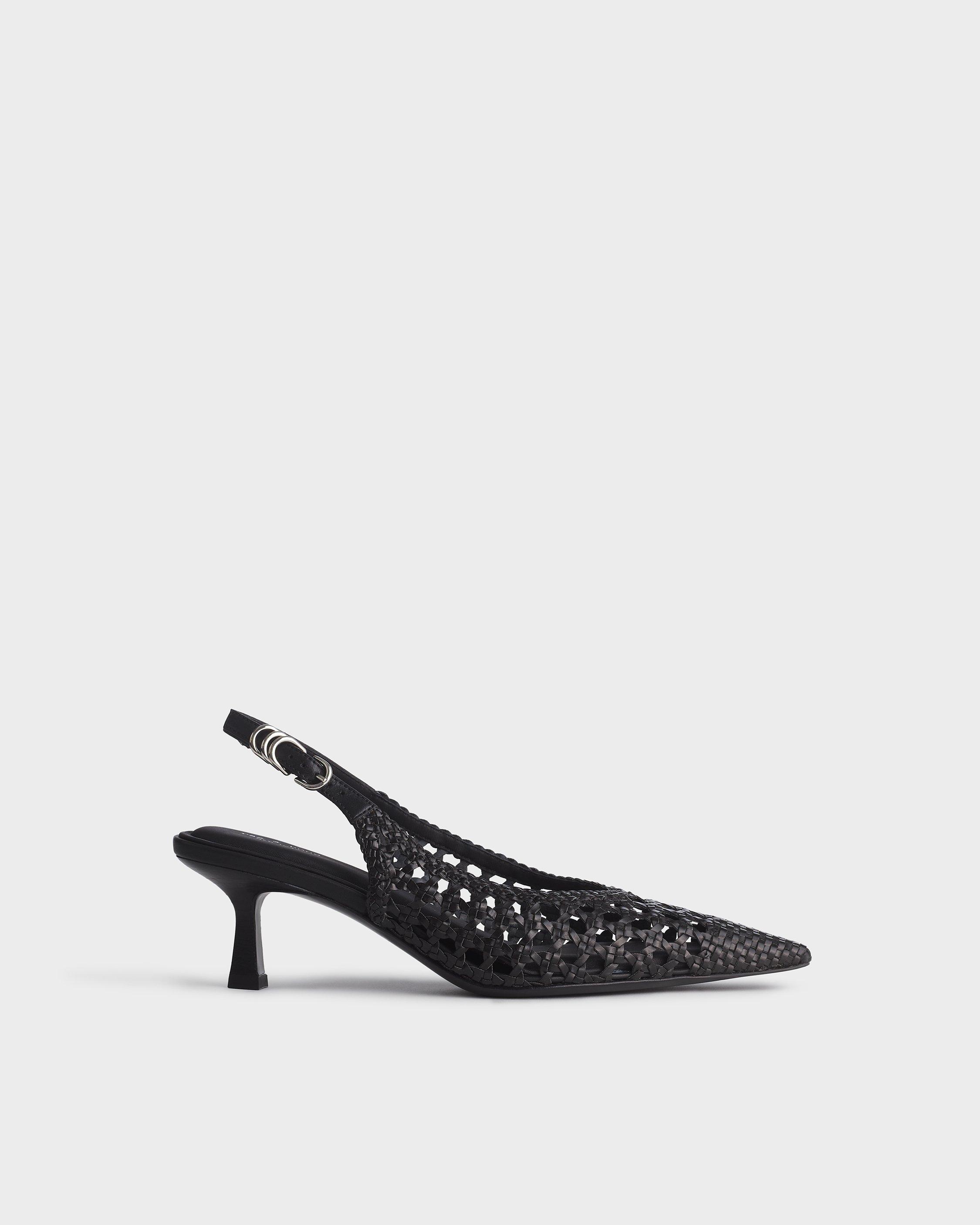 Brynn Woven Slingback Heels image number 1