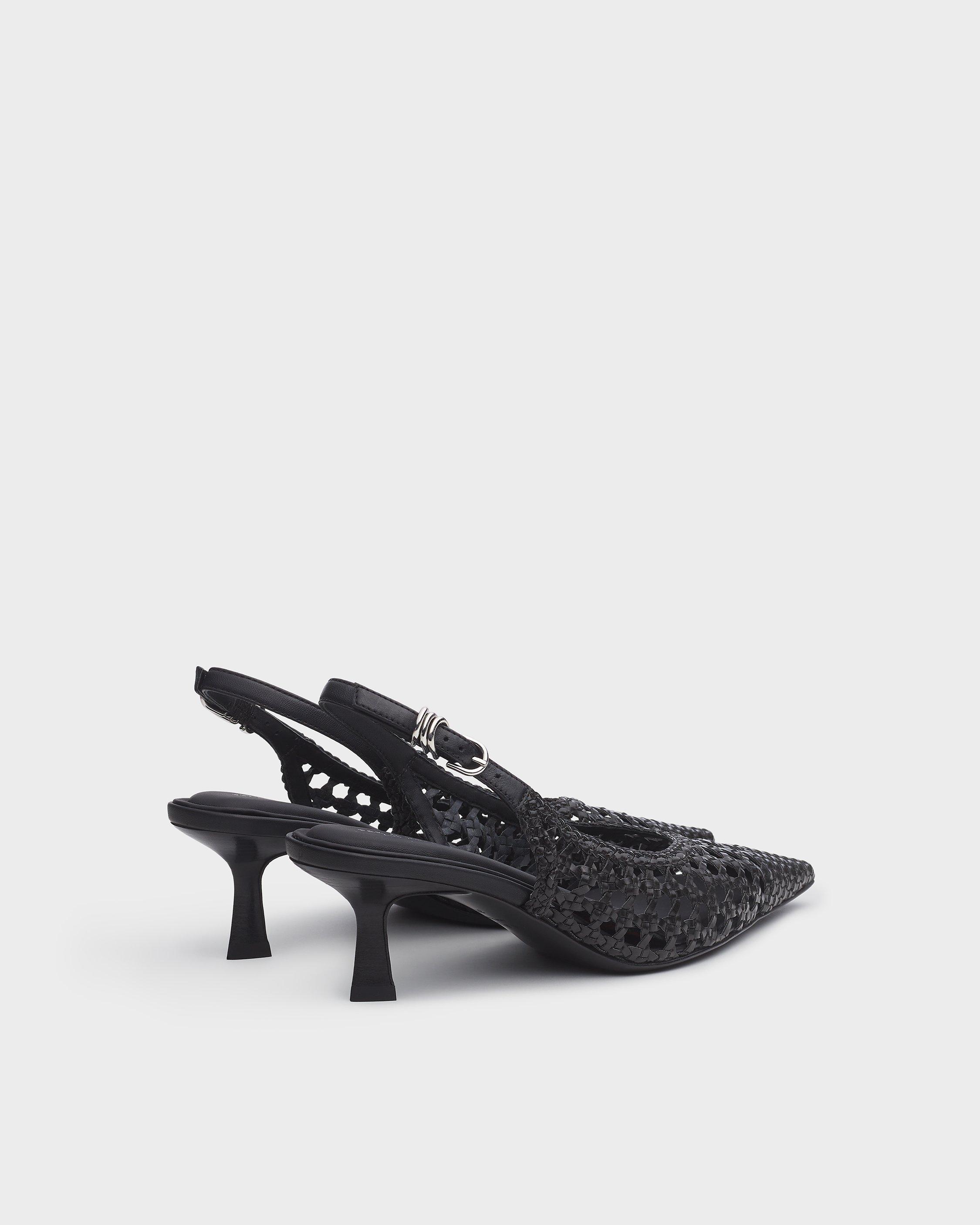 Brynn Woven Slingback Heels image number 4