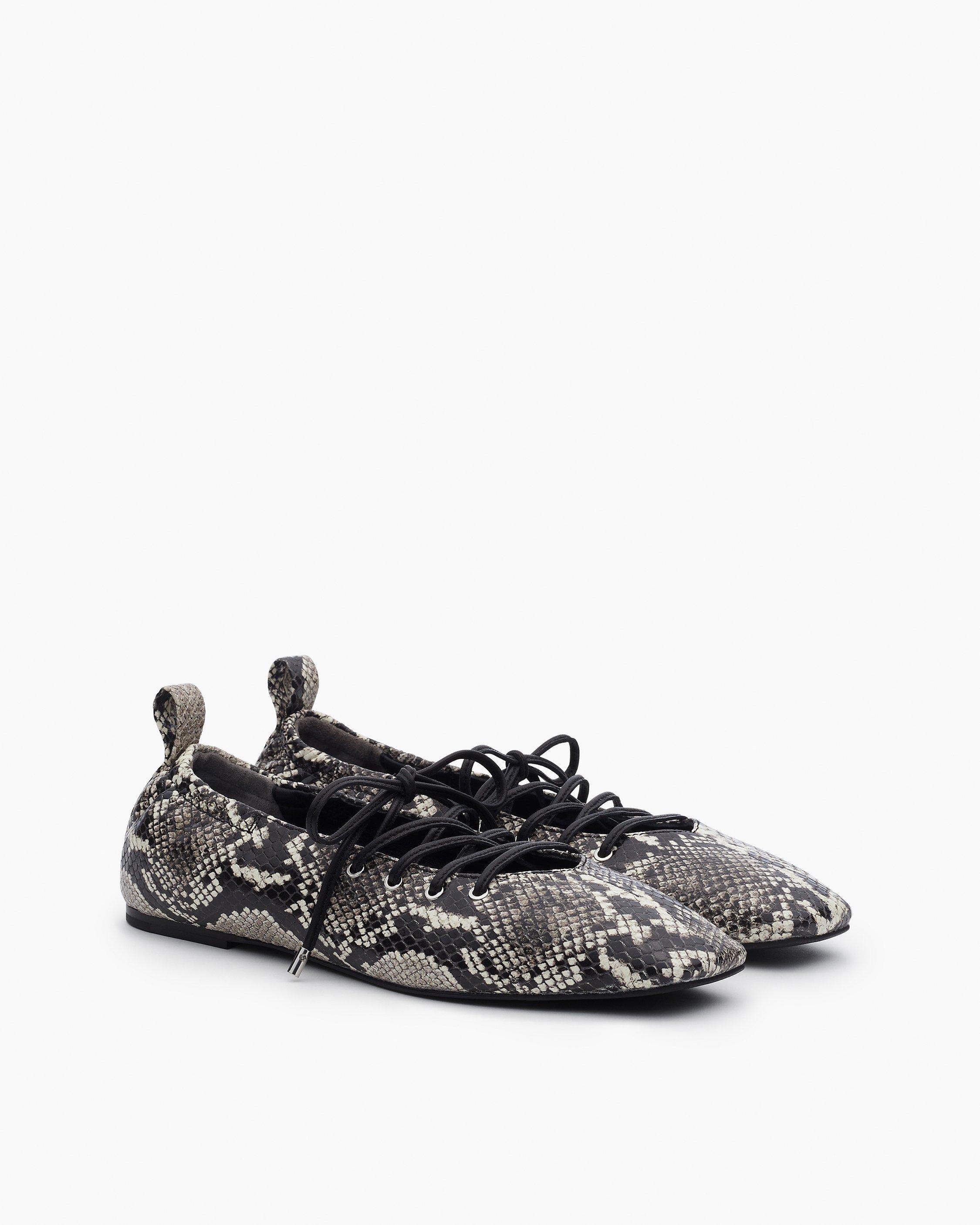 Sophia Embossed Leather Ballet Flats image number 3