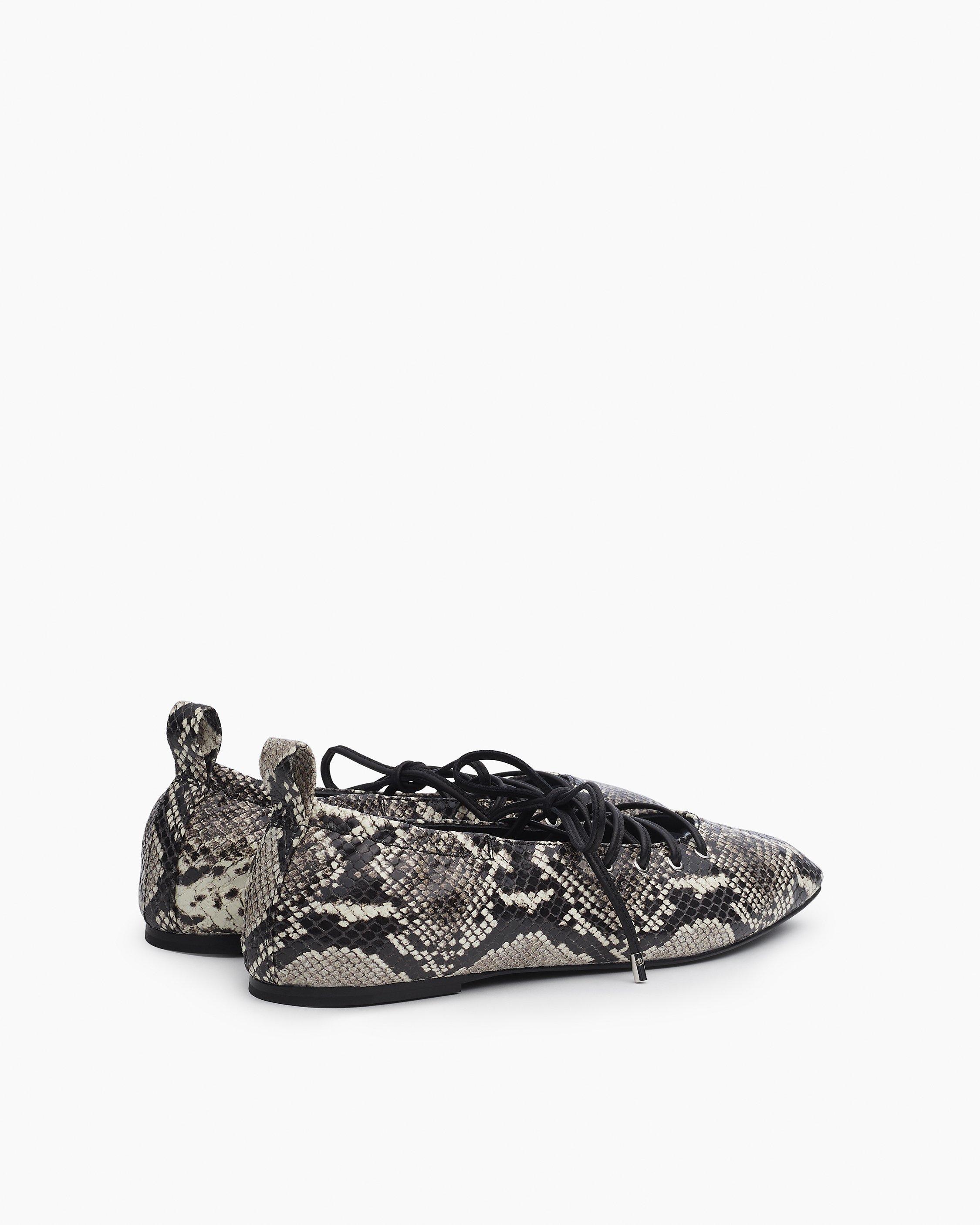 Sophia Embossed Leather Ballet Flats image number 4
